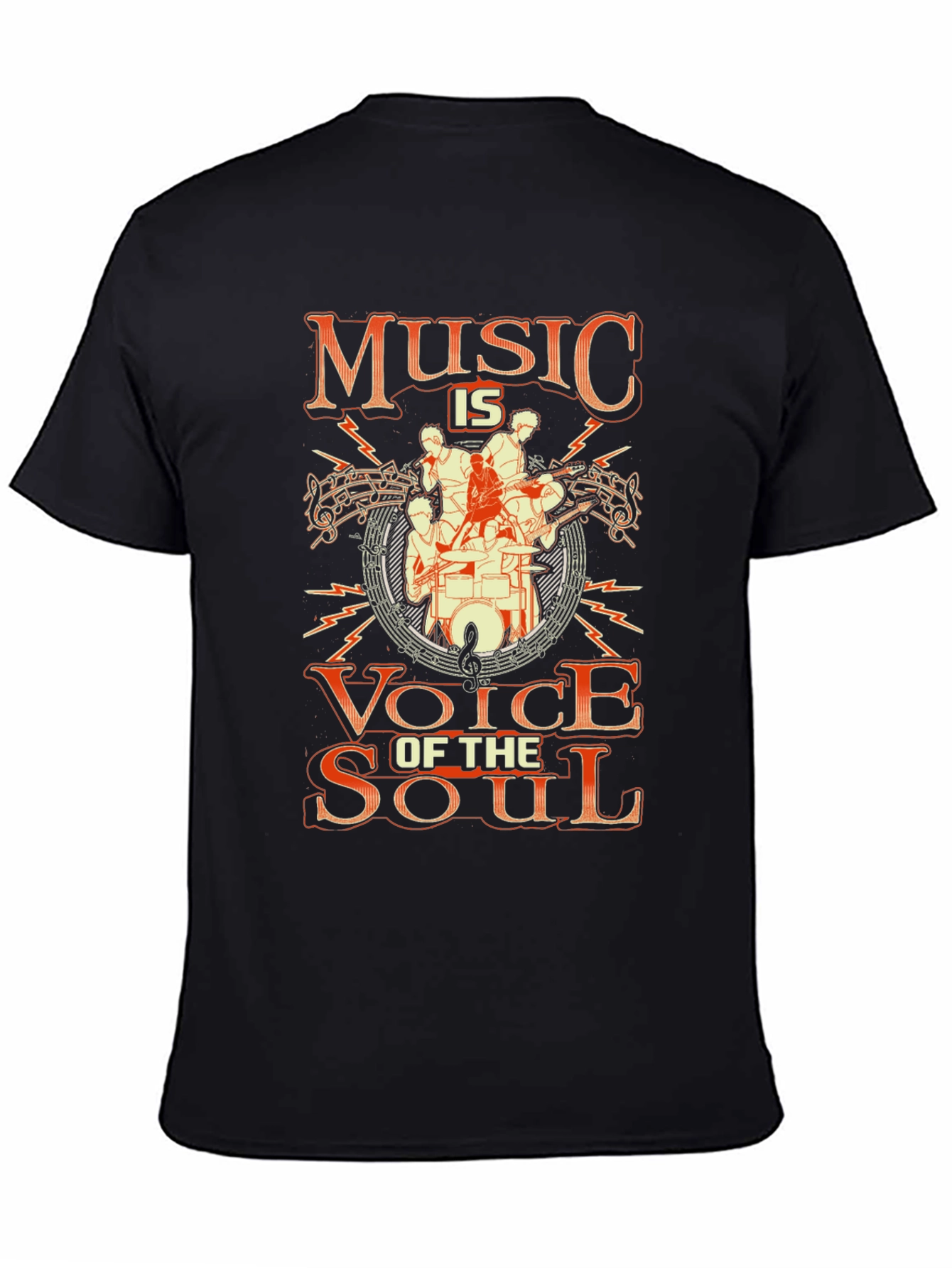 Music is Voice of the Soul Black Graphic Tee