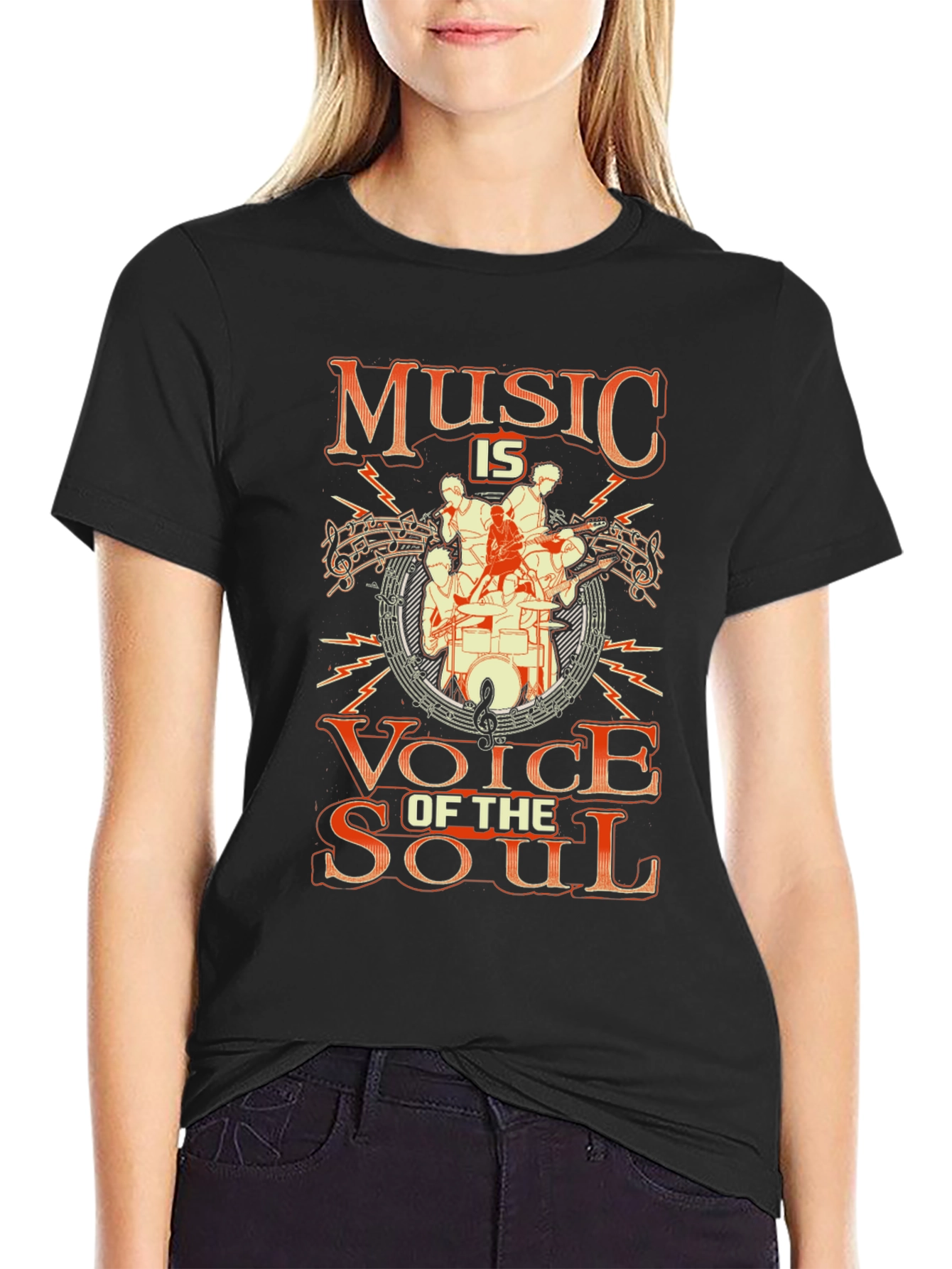 Music is Voice of the Soul Black Graphic Tee