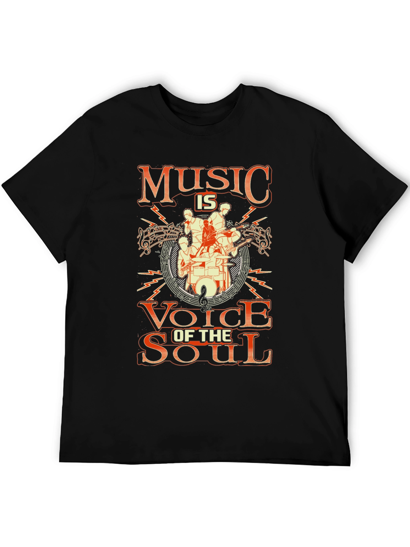 Music is Voice of the Soul Black Graphic Tee