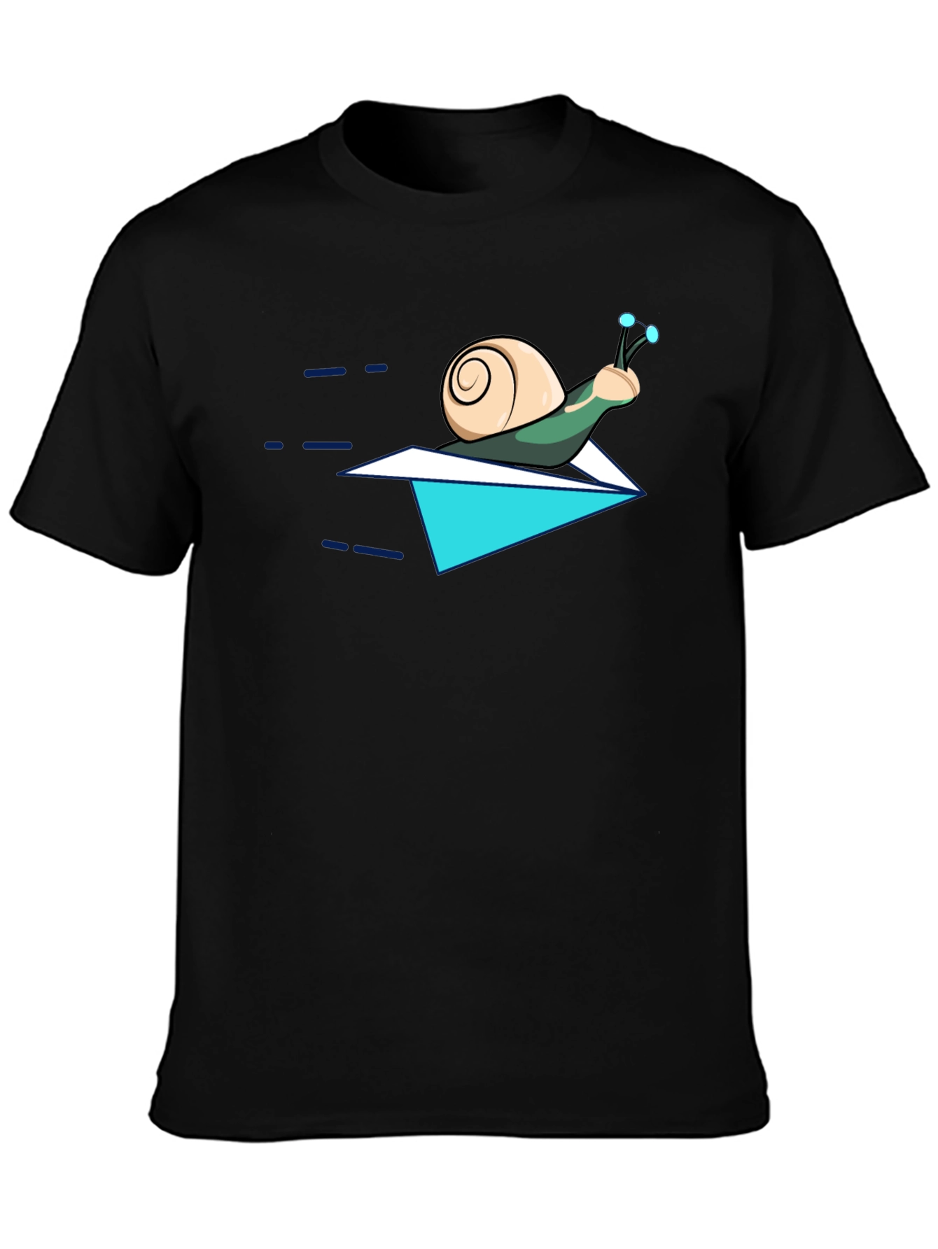 Snail on Paper Airplane T-Shirt - Funny Cartoon Tee