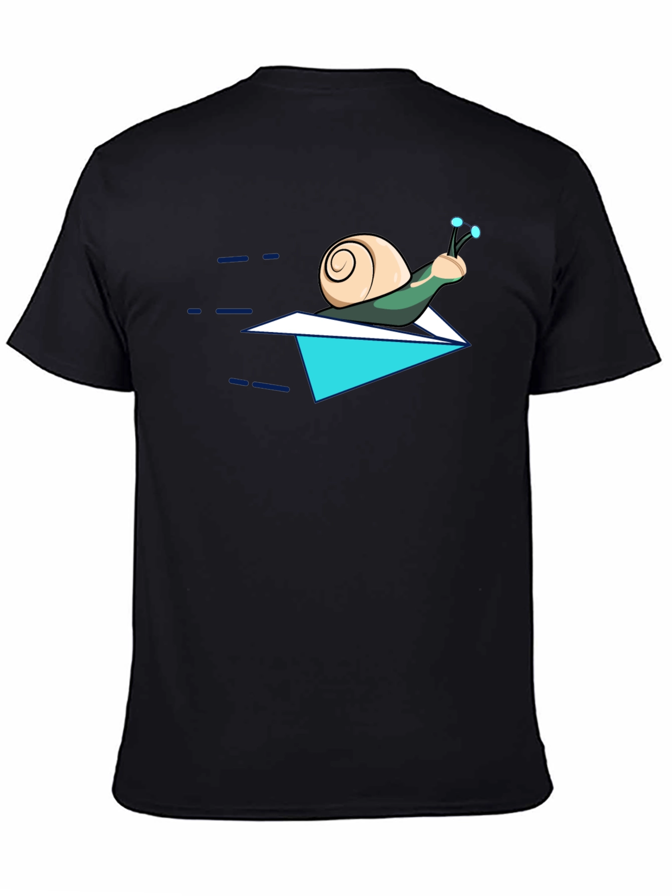 Snail on Paper Airplane T-Shirt - Funny Cartoon Tee