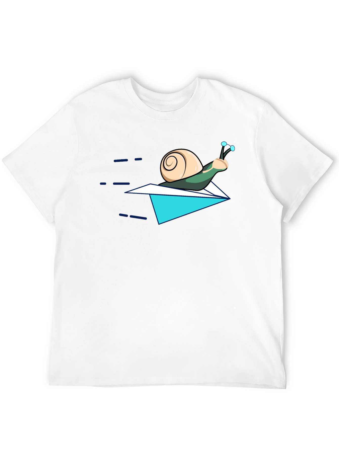 Snail on Paper Airplane T-Shirt - Funny Cartoon Tee