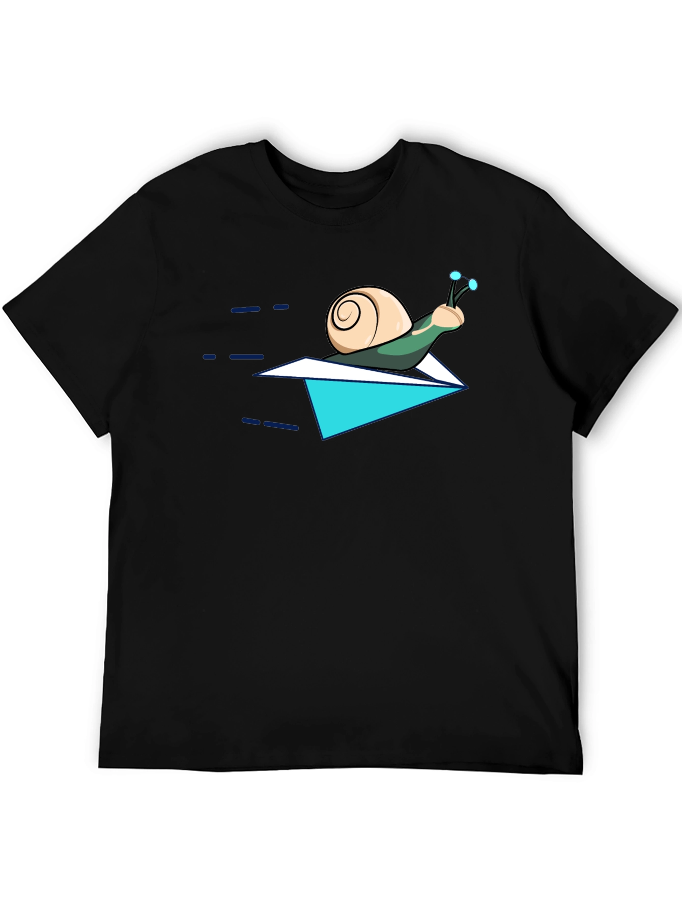Snail on Paper Airplane T-Shirt - Funny Cartoon Tee