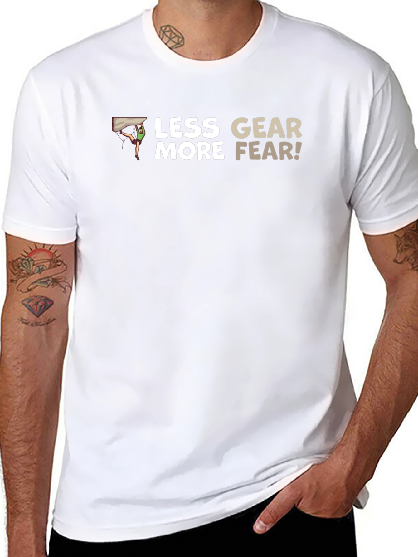 Less Gear More Fear Black T-Shirt