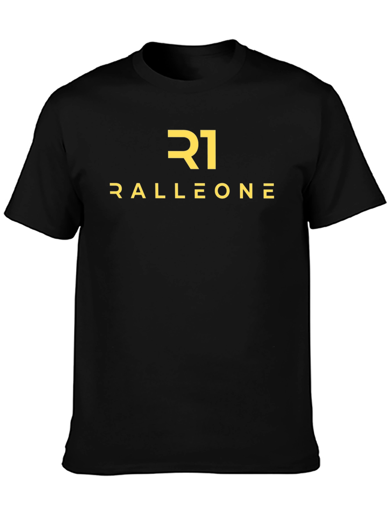 Ralleone Black Cotton Graphic T-Shirt