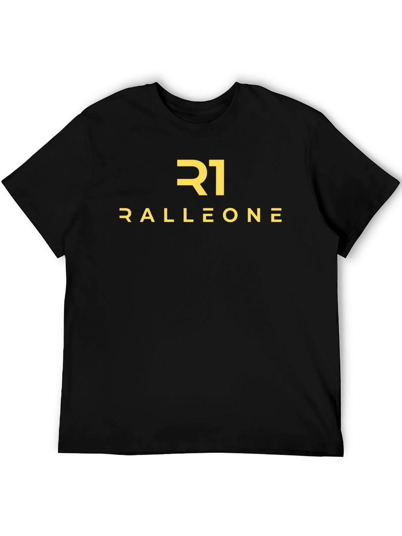 Ralleone Black Cotton Graphic T-Shirt