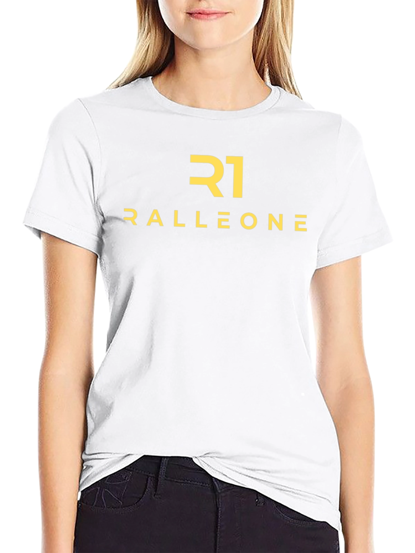 Ralleone Black Cotton Graphic T-Shirt