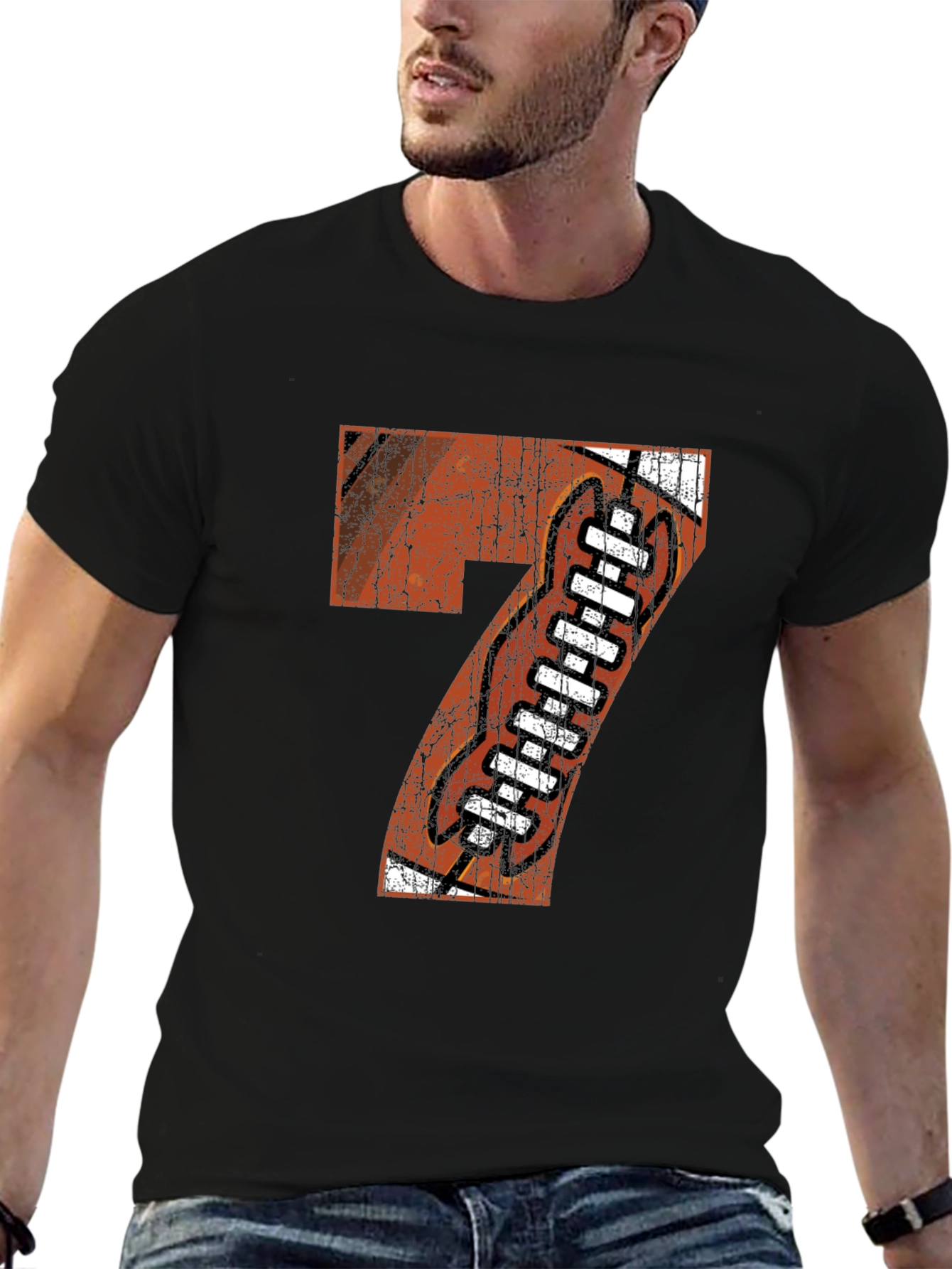 Number 7 Football Graphic T-Shirt