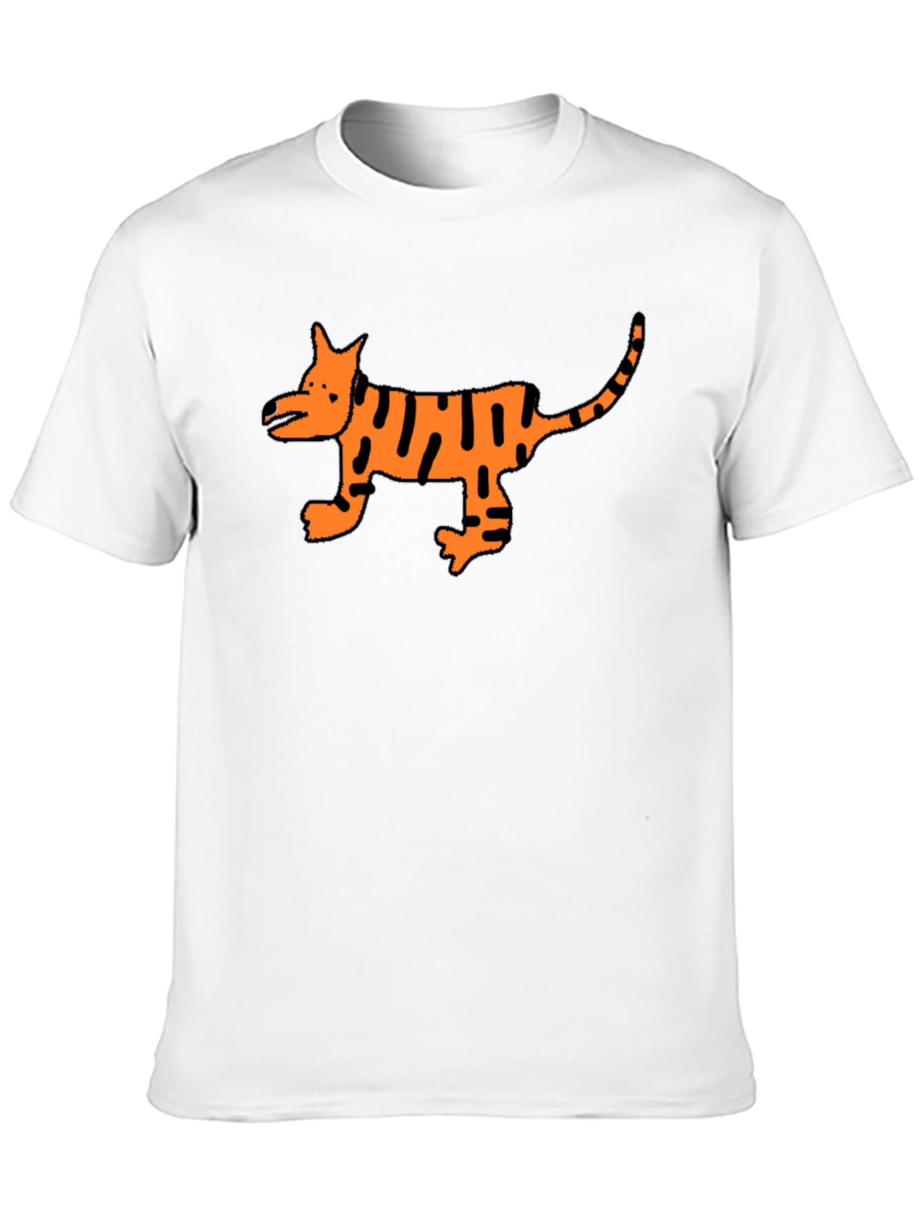 Cool Black T-Shirt with Cartoon Tiger Design