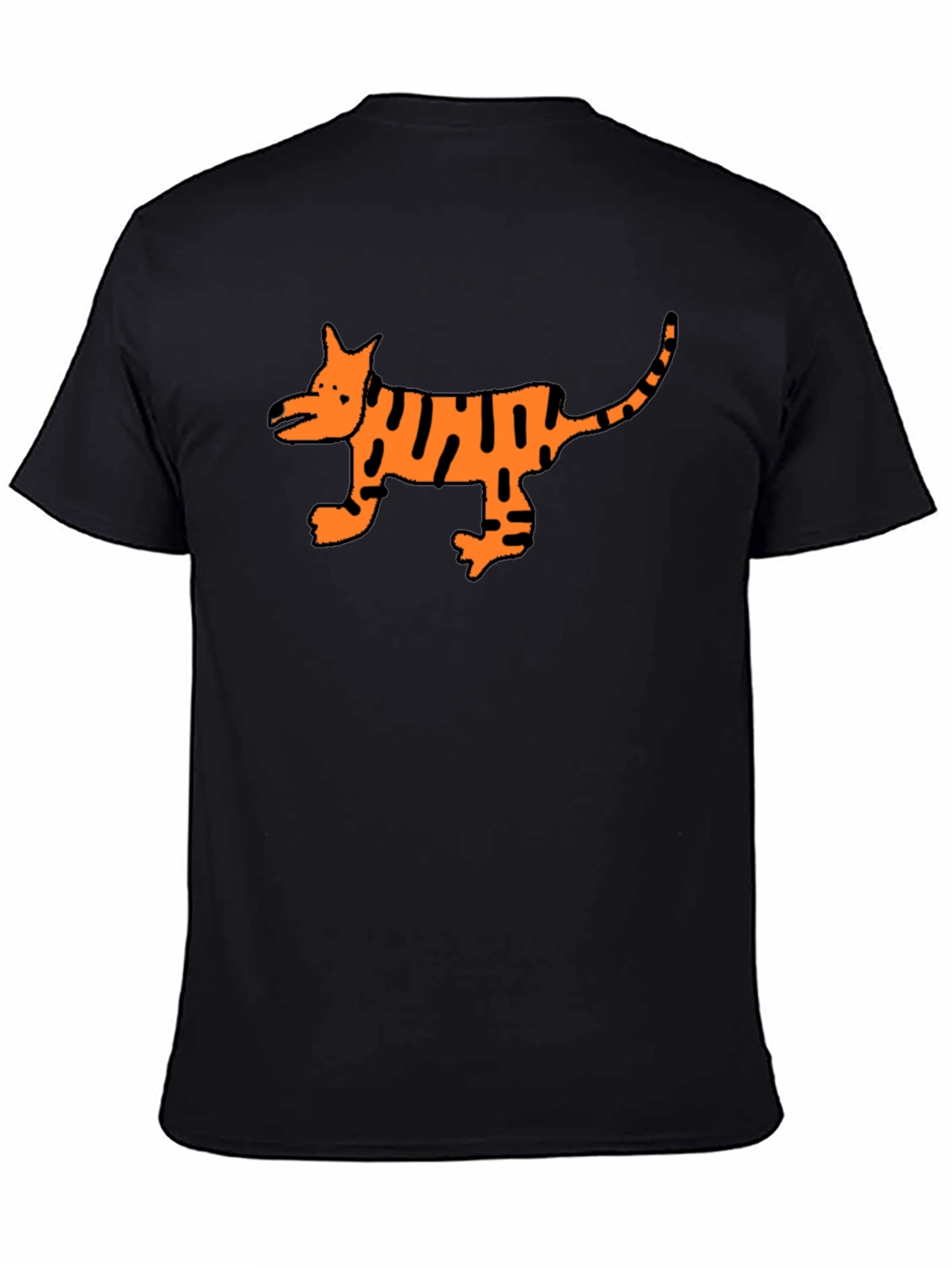 Cool Black T-Shirt with Cartoon Tiger Design