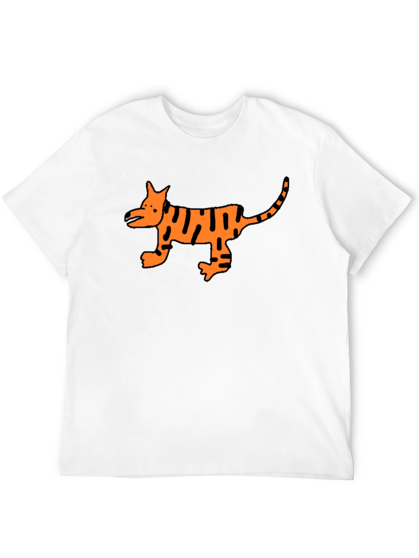 Cool Black T-Shirt with Cartoon Tiger Design