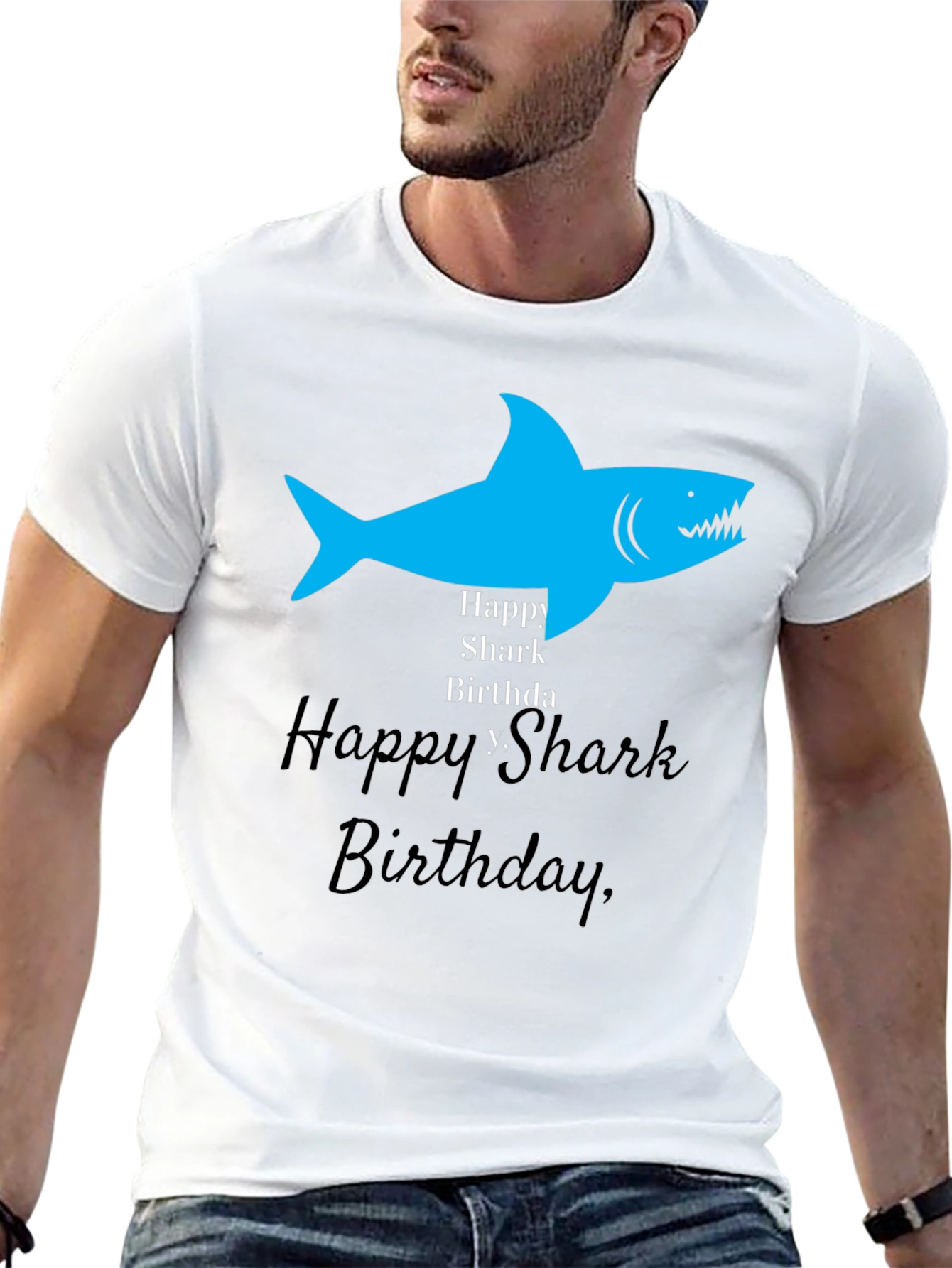 Happy Shark Birthday Graphic Tee