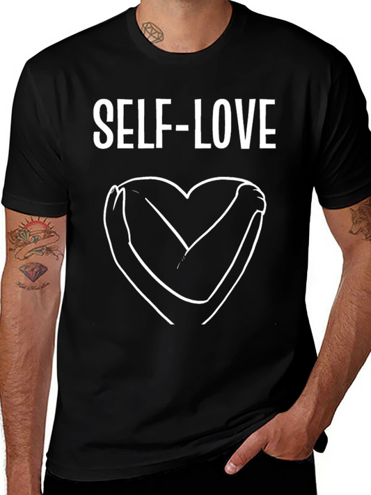 Self-Love Heart Graphic Tee - Black