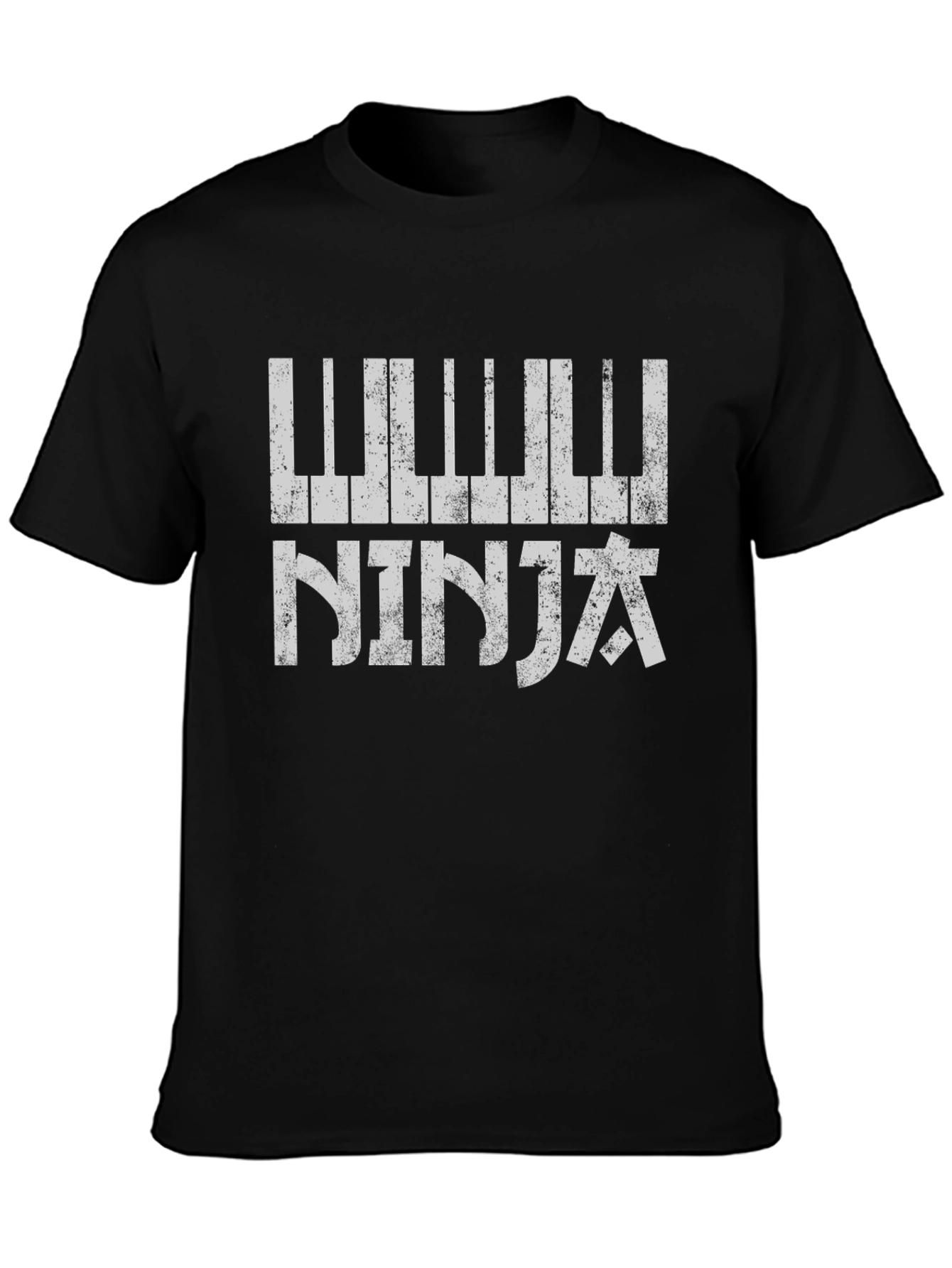 Piano Ninja Black Graphic T-Shirt