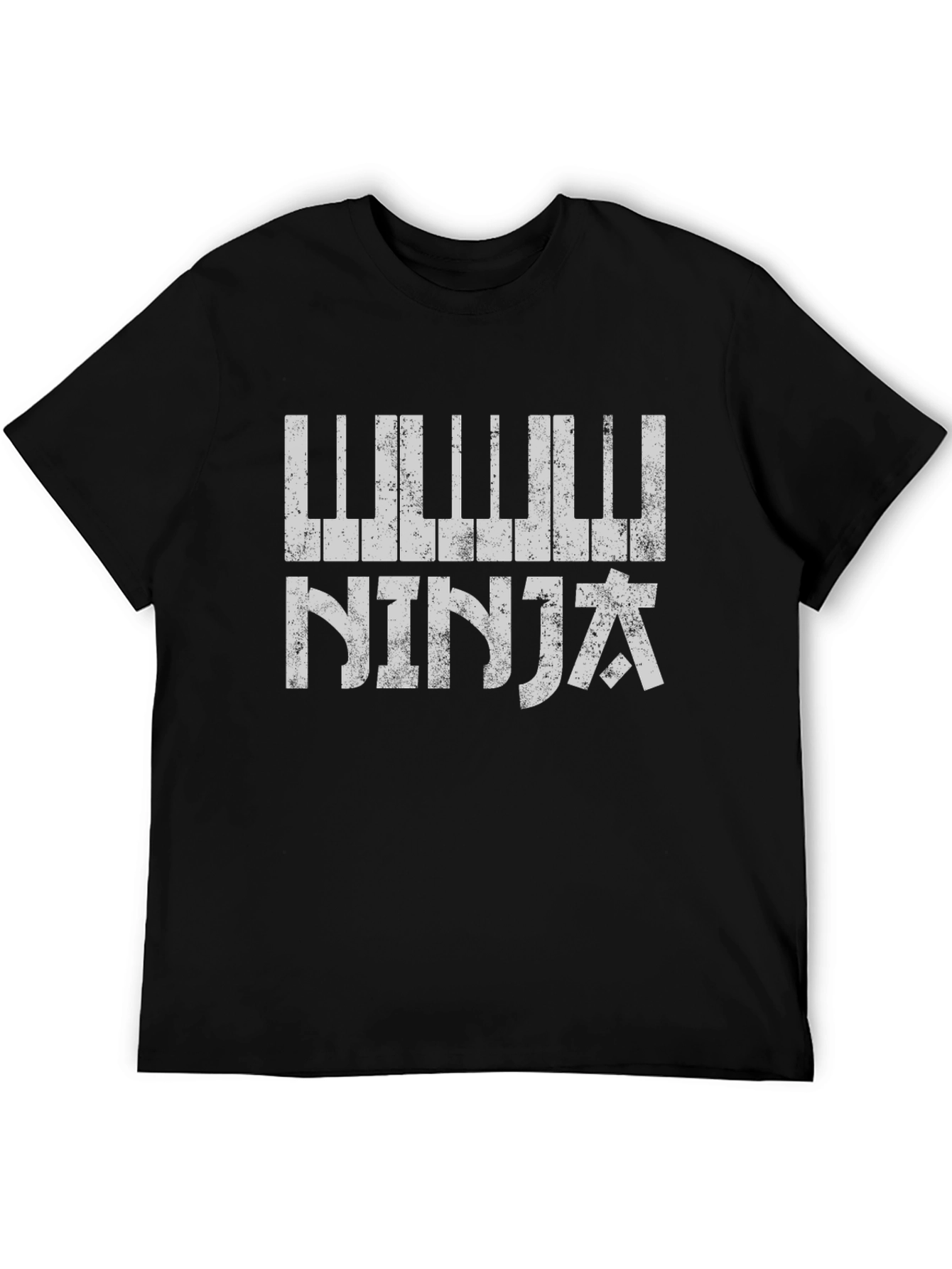 Piano Ninja Black Graphic T-Shirt
