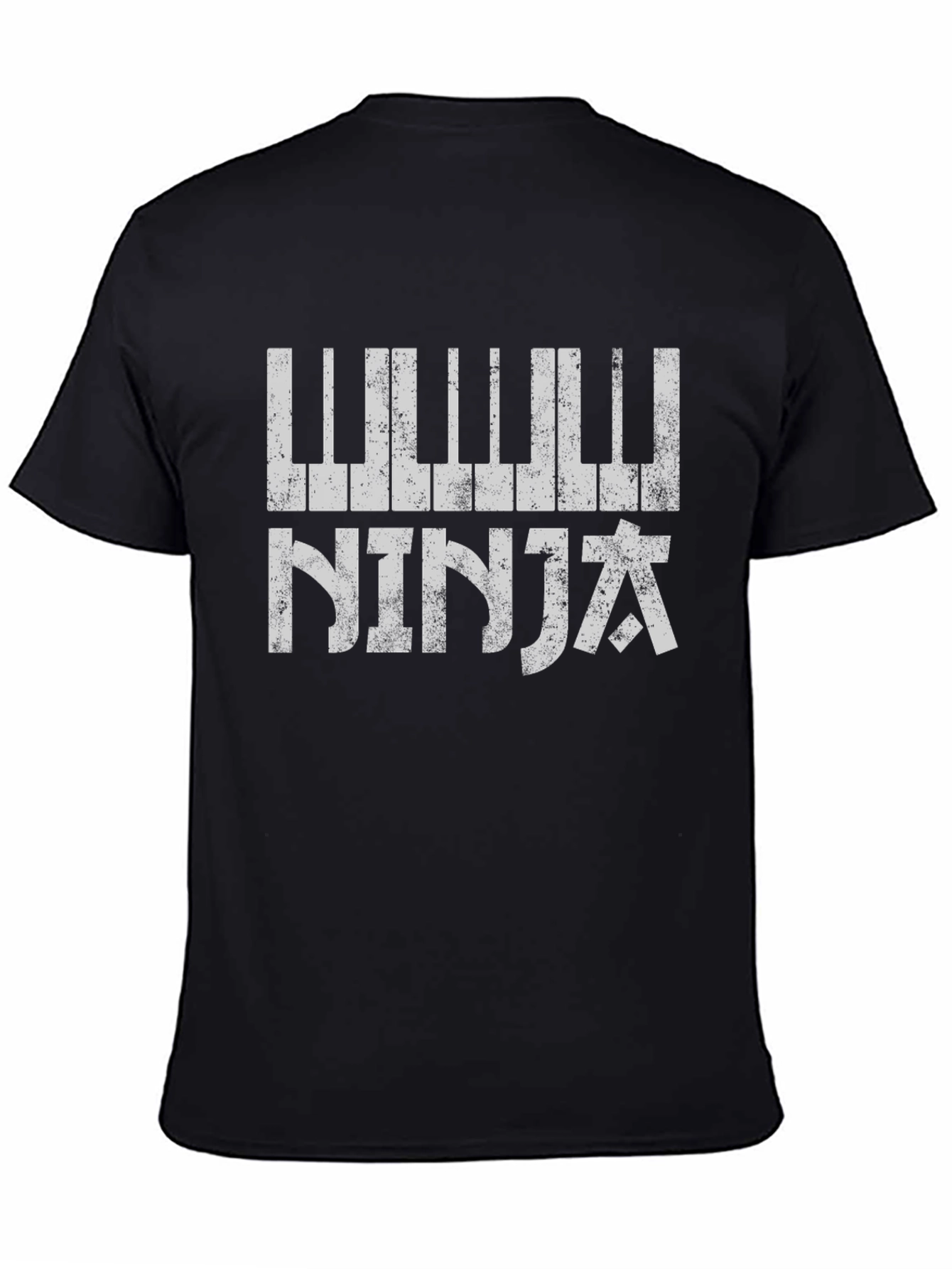 Piano Ninja Black Graphic T-Shirt