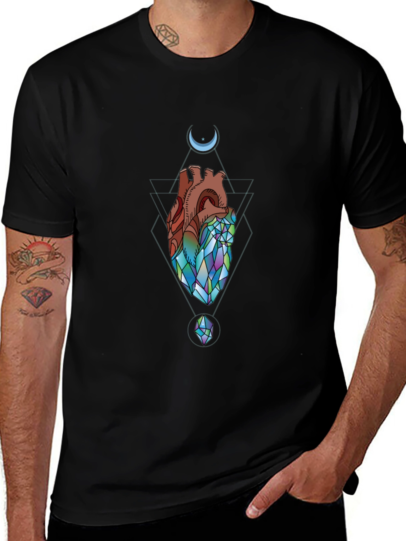 Geometric Heart T-Shirt - Artistic Design