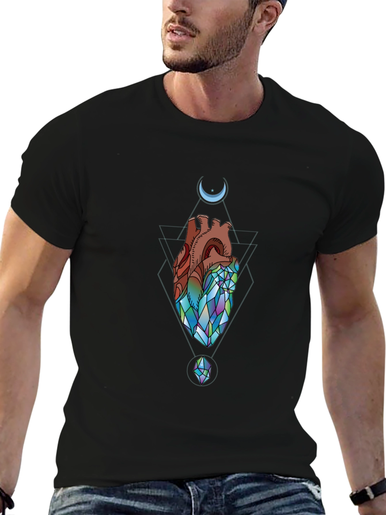 Geometric Heart T-Shirt - Artistic Design