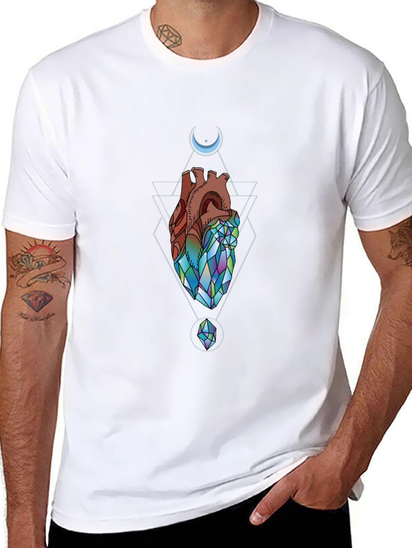 Geometric Heart T-Shirt - Artistic Design