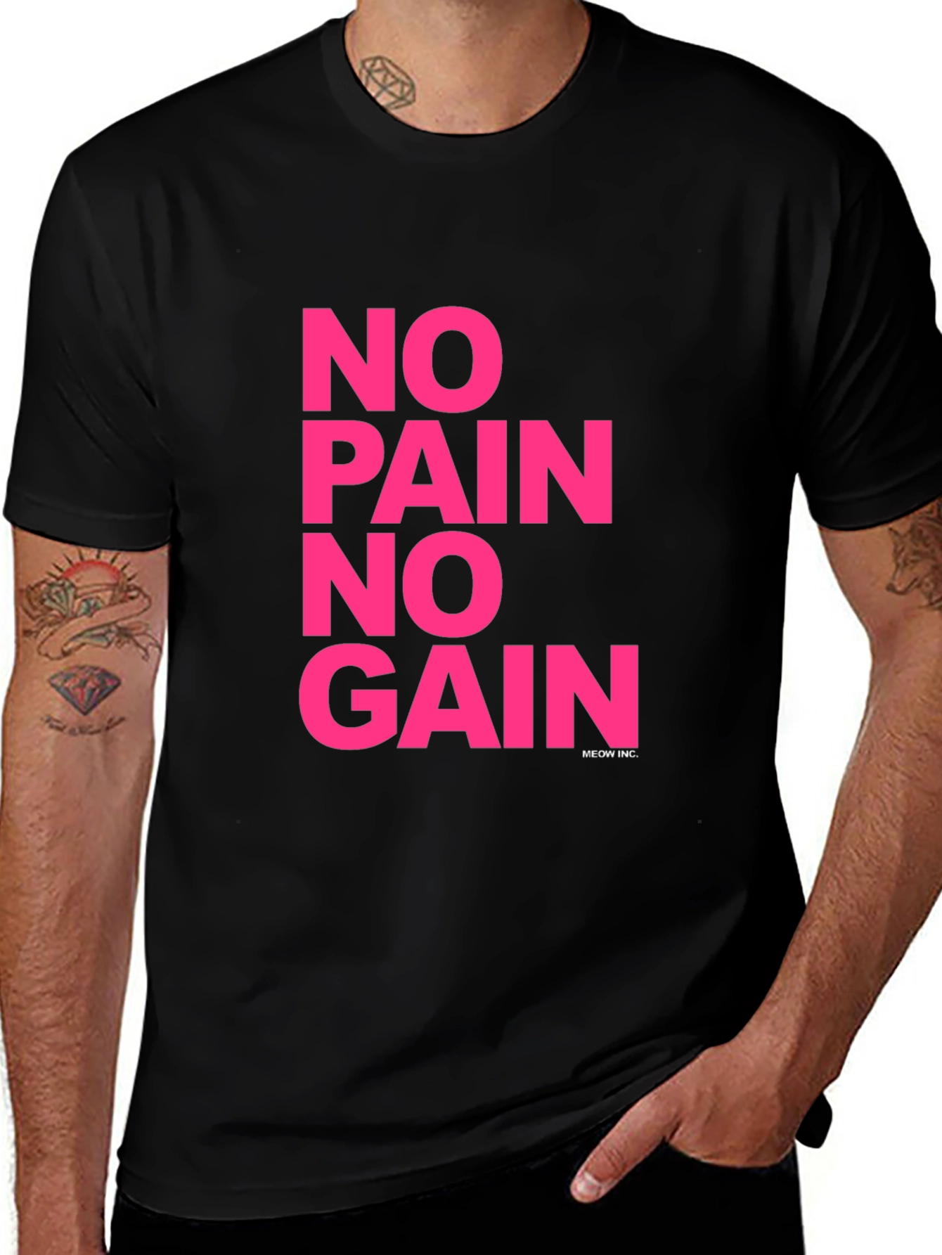 No Pain No Gain Graphic Tee - Black