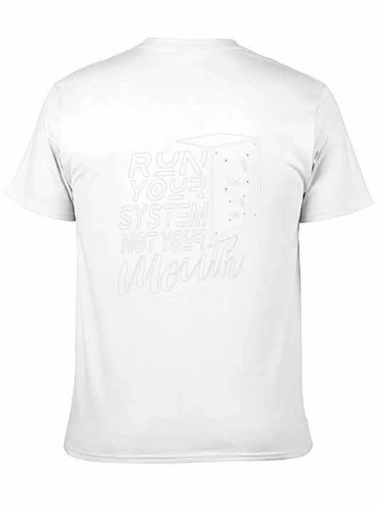 Run Your System Graphic Tee - Black Cotton Blend