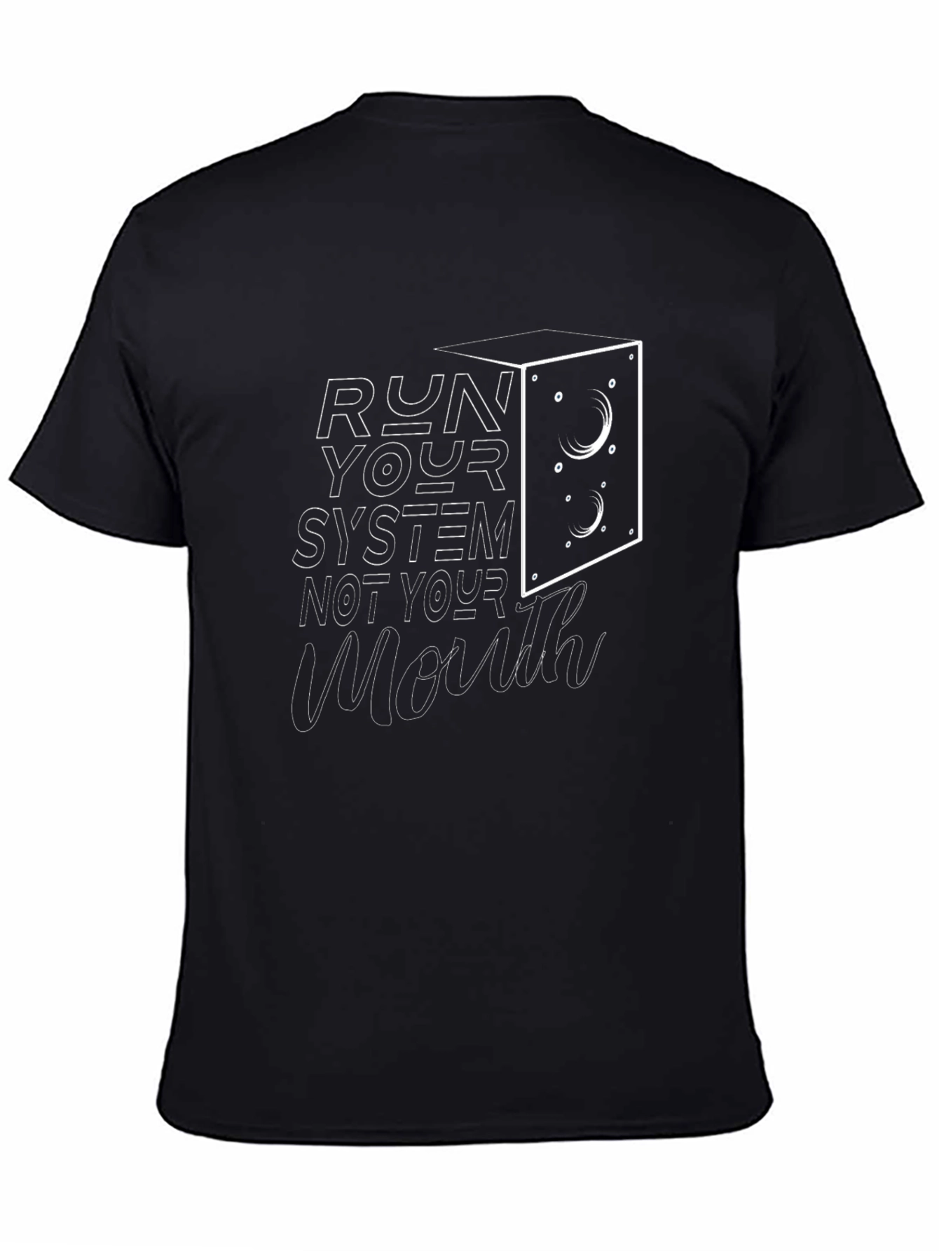 Run Your System Graphic Tee - Black Cotton Blend