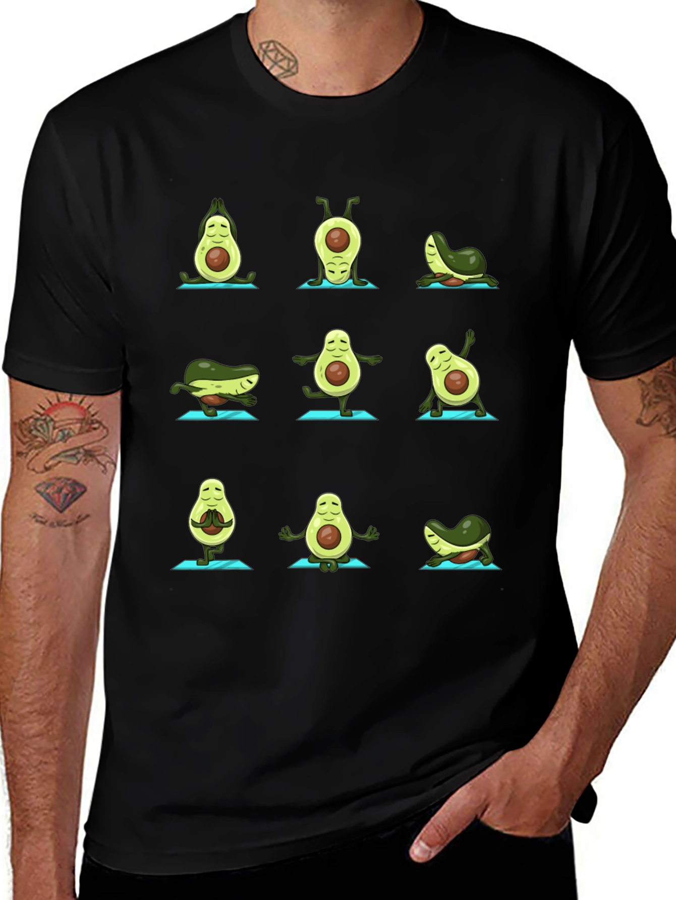Avocado Yoga Black T-Shirt