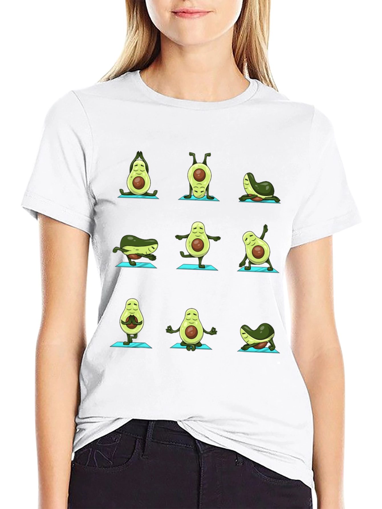 Avocado Yoga Black T-Shirt