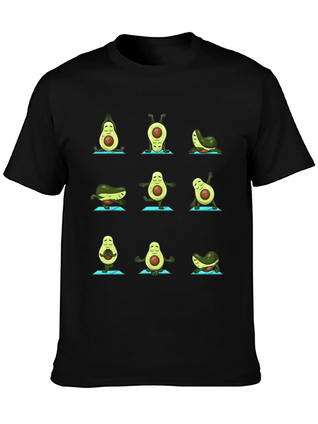 Avocado Yoga Black T-Shirt