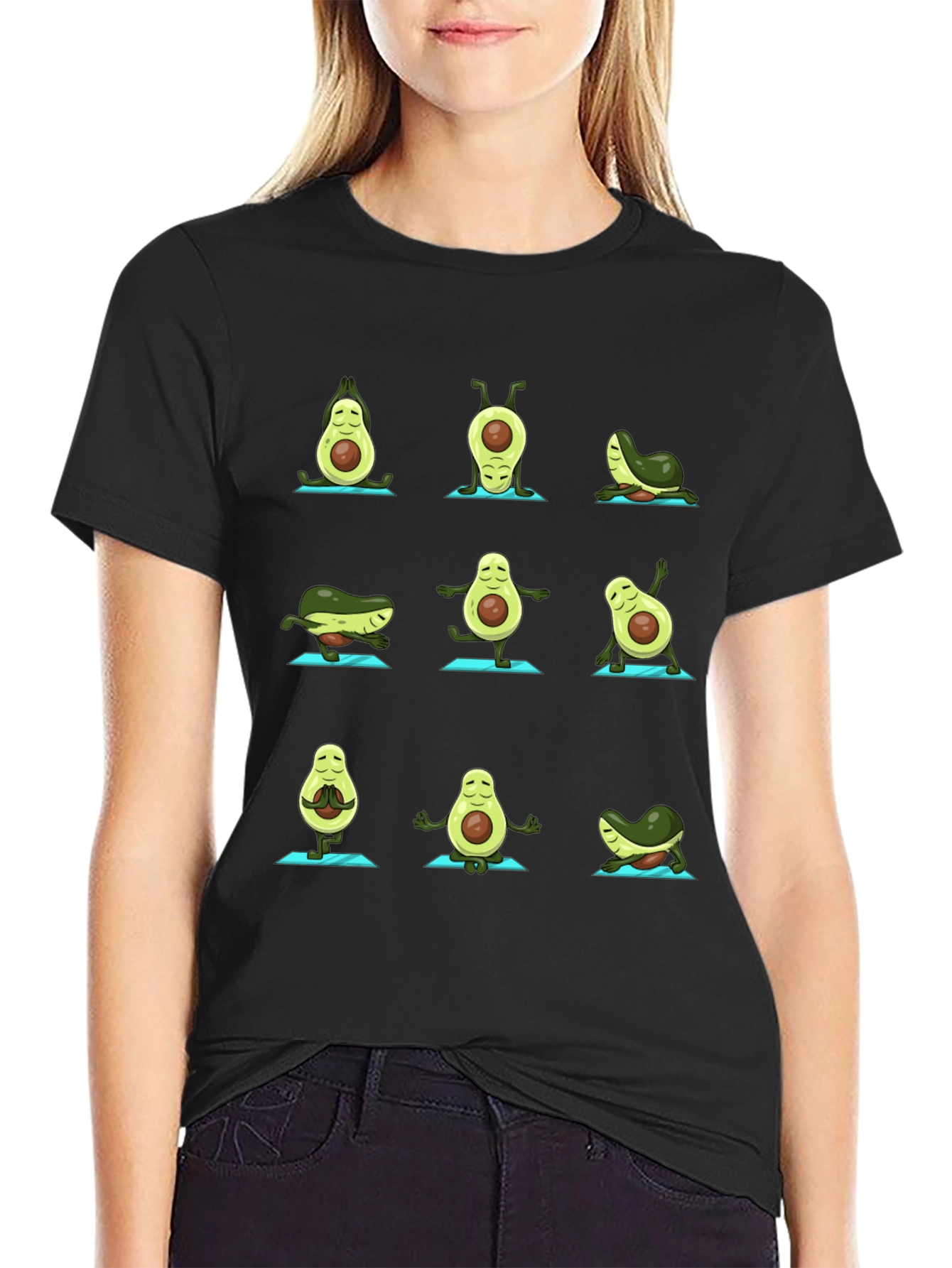 Avocado Yoga Black T-Shirt