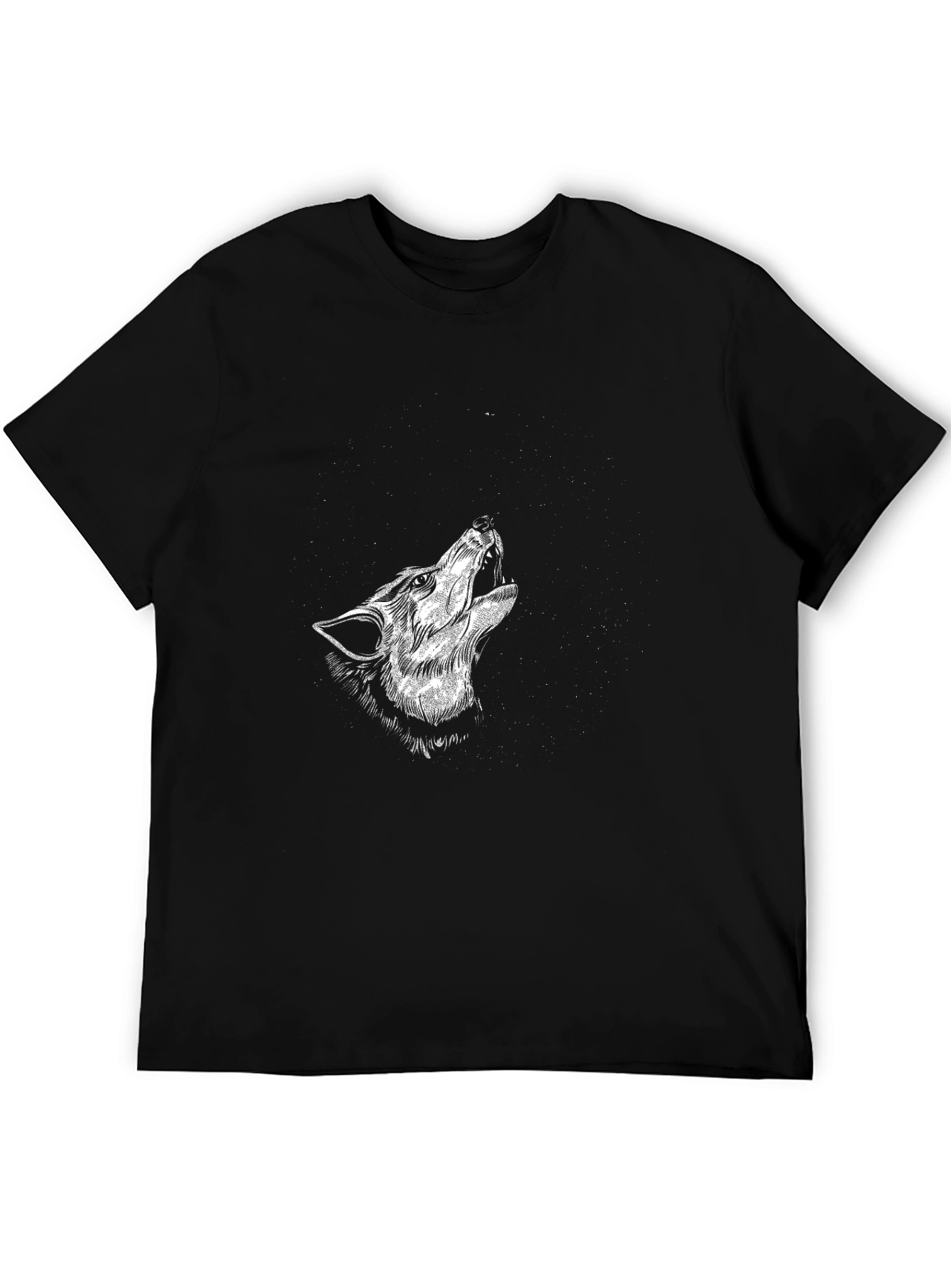 Black Wolf Howl Graphic Tee - Stylish Mens T-Shirt