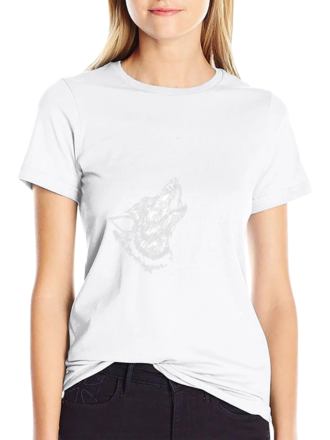 Black Wolf Howl Graphic Tee - Stylish Mens T-Shirt