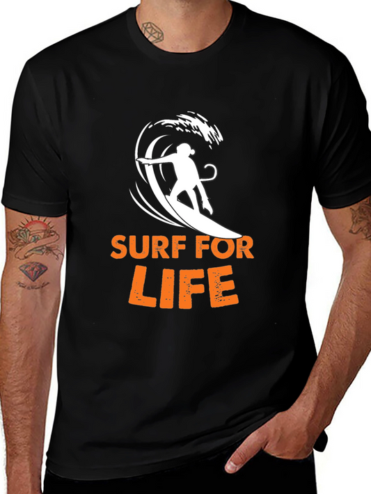 Surf For Life Graphic Tee - Black