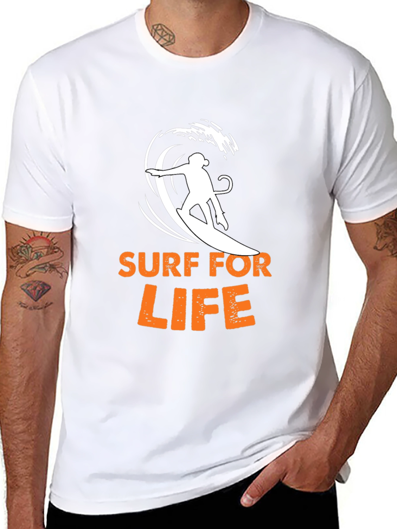 Surf For Life Graphic Tee - Black