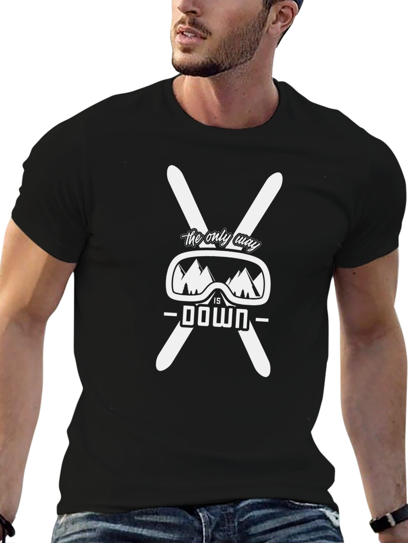 Skiing T-Shirt - Only Way Is Down