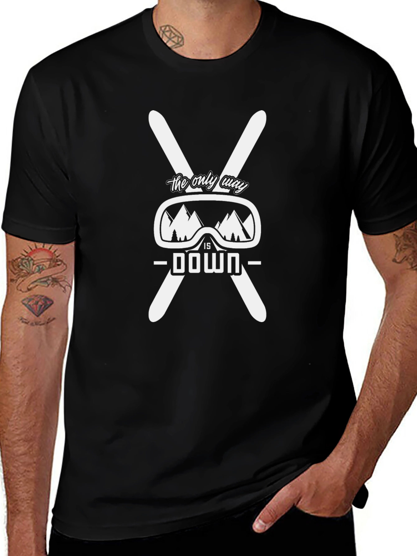 Skiing T-Shirt - Only Way Is Down