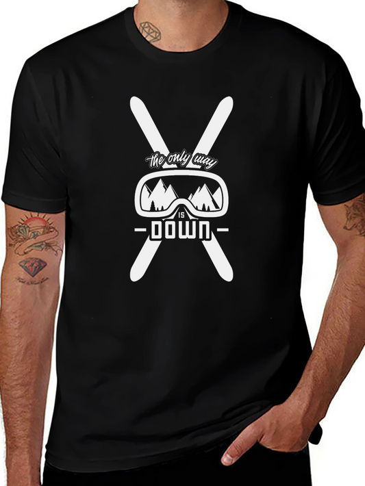 Skiing T-Shirt - Only Way Is Down