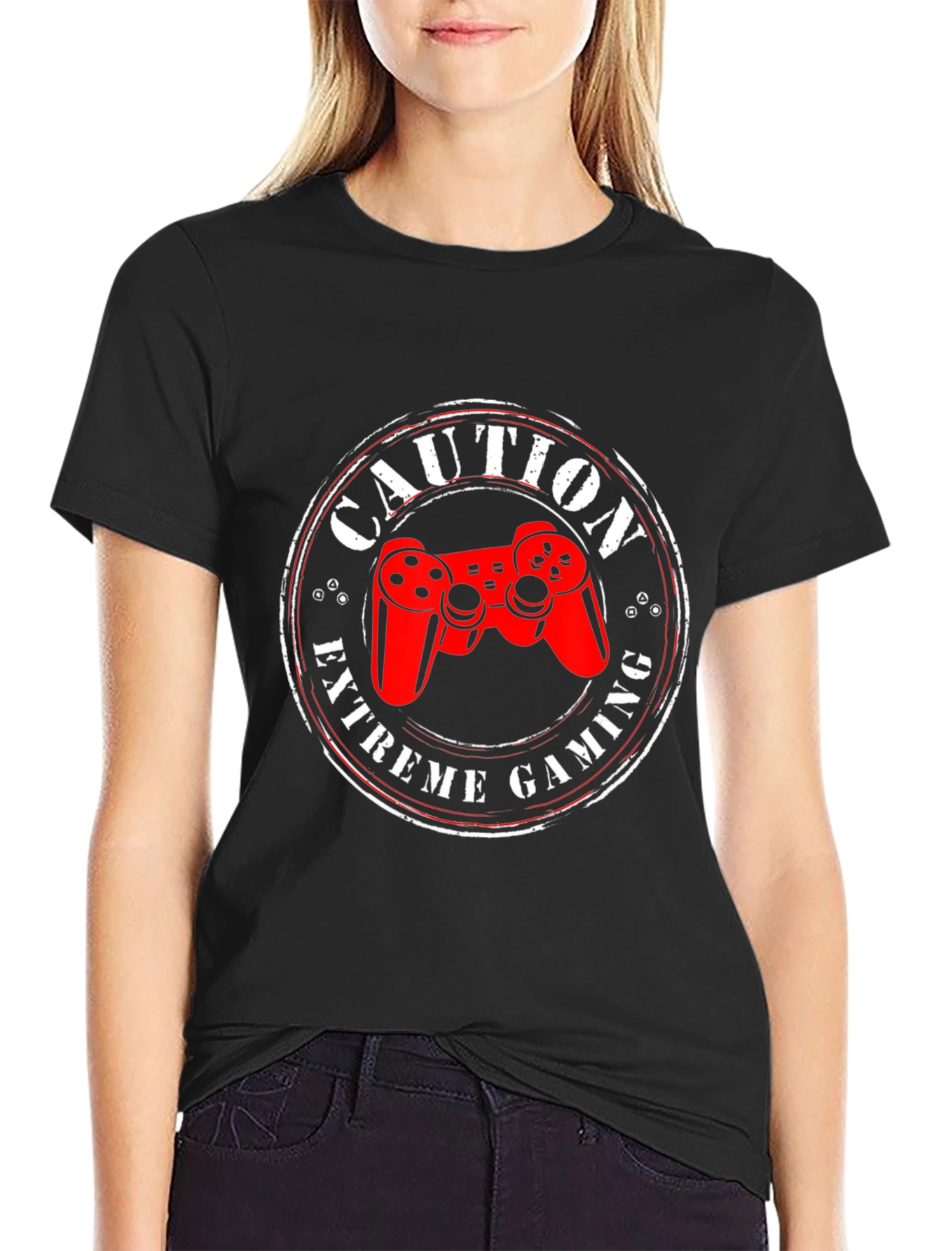 Caution Extreme Gaming T-Shirt - Gamer Style