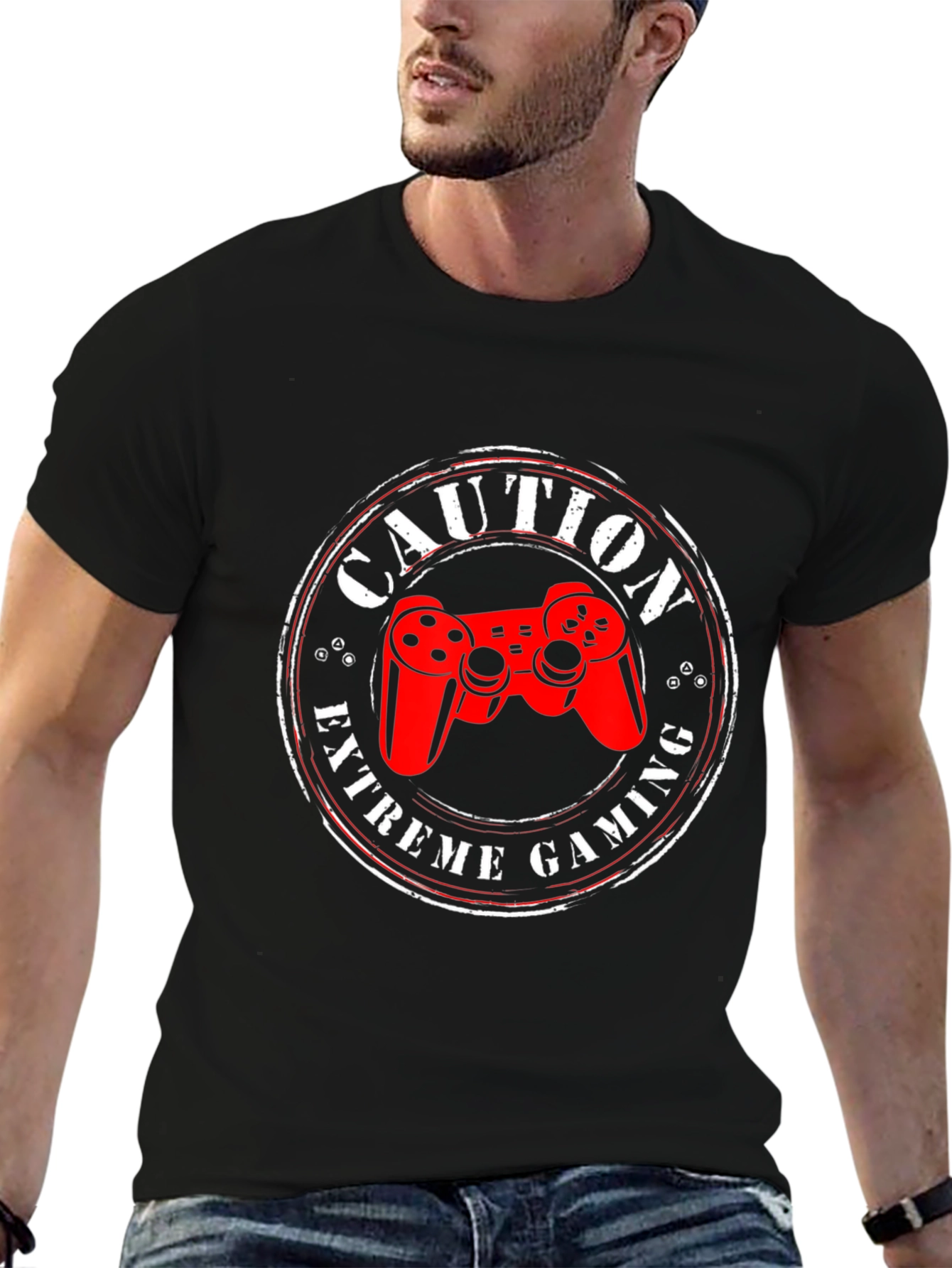 Caution Extreme Gaming T-Shirt - Gamer Style