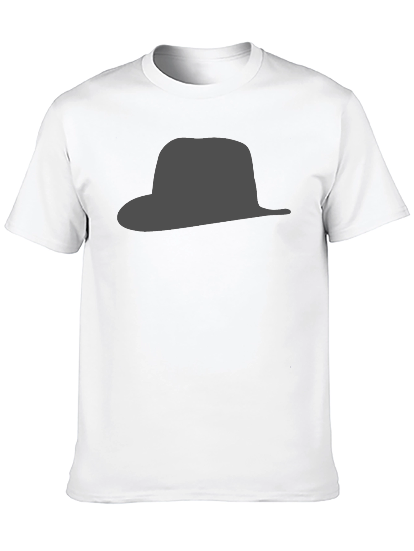 Black Hat Silhouette Graphic Tee - Stylish & Modern