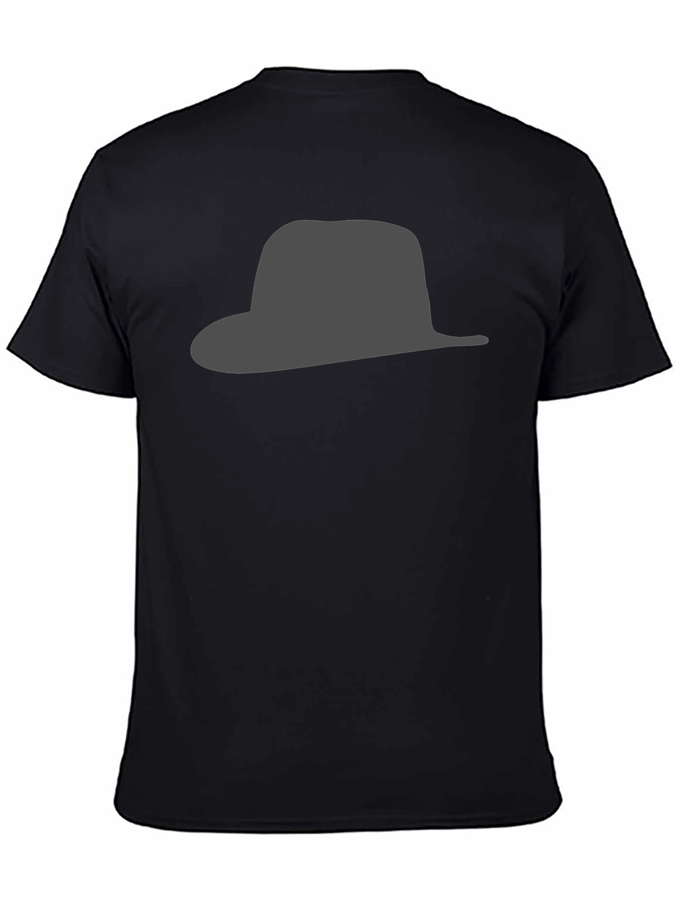 Black Hat Silhouette Graphic Tee - Stylish & Modern