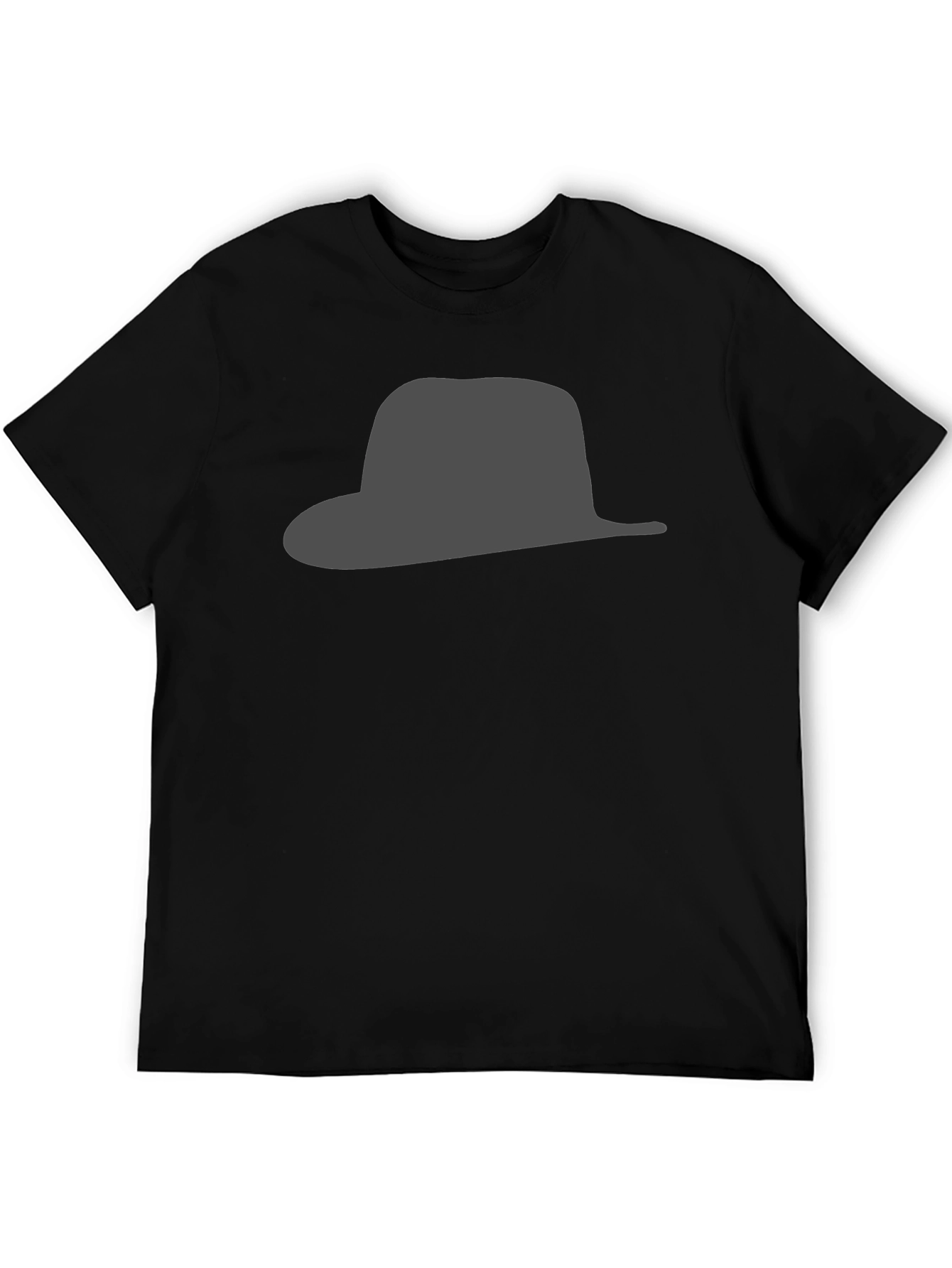 Black Hat Silhouette Graphic Tee - Stylish & Modern