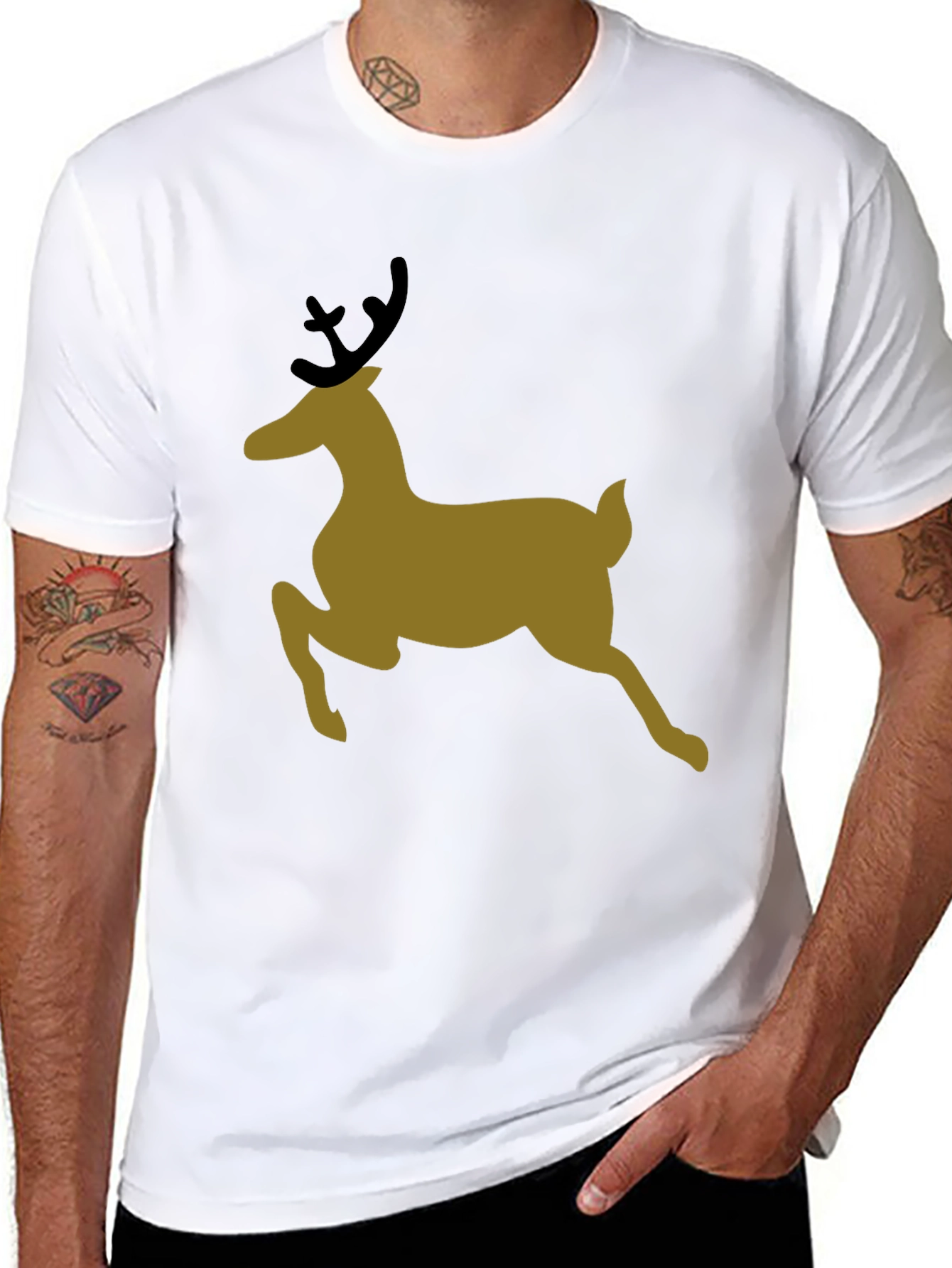 Holiday Deer Graphic Tee - Black T-Shirt