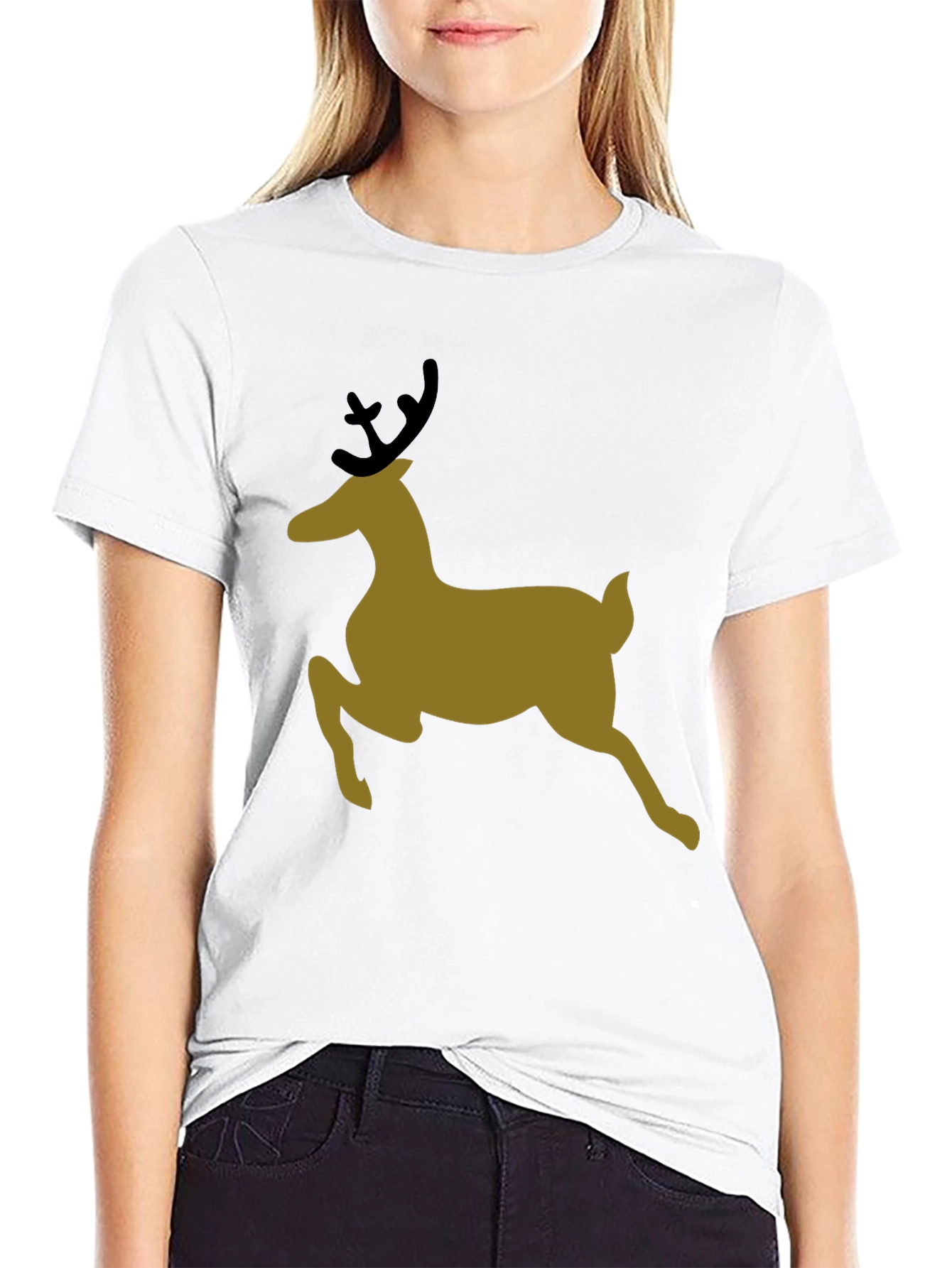 Holiday Deer Graphic Tee - Black T-Shirt