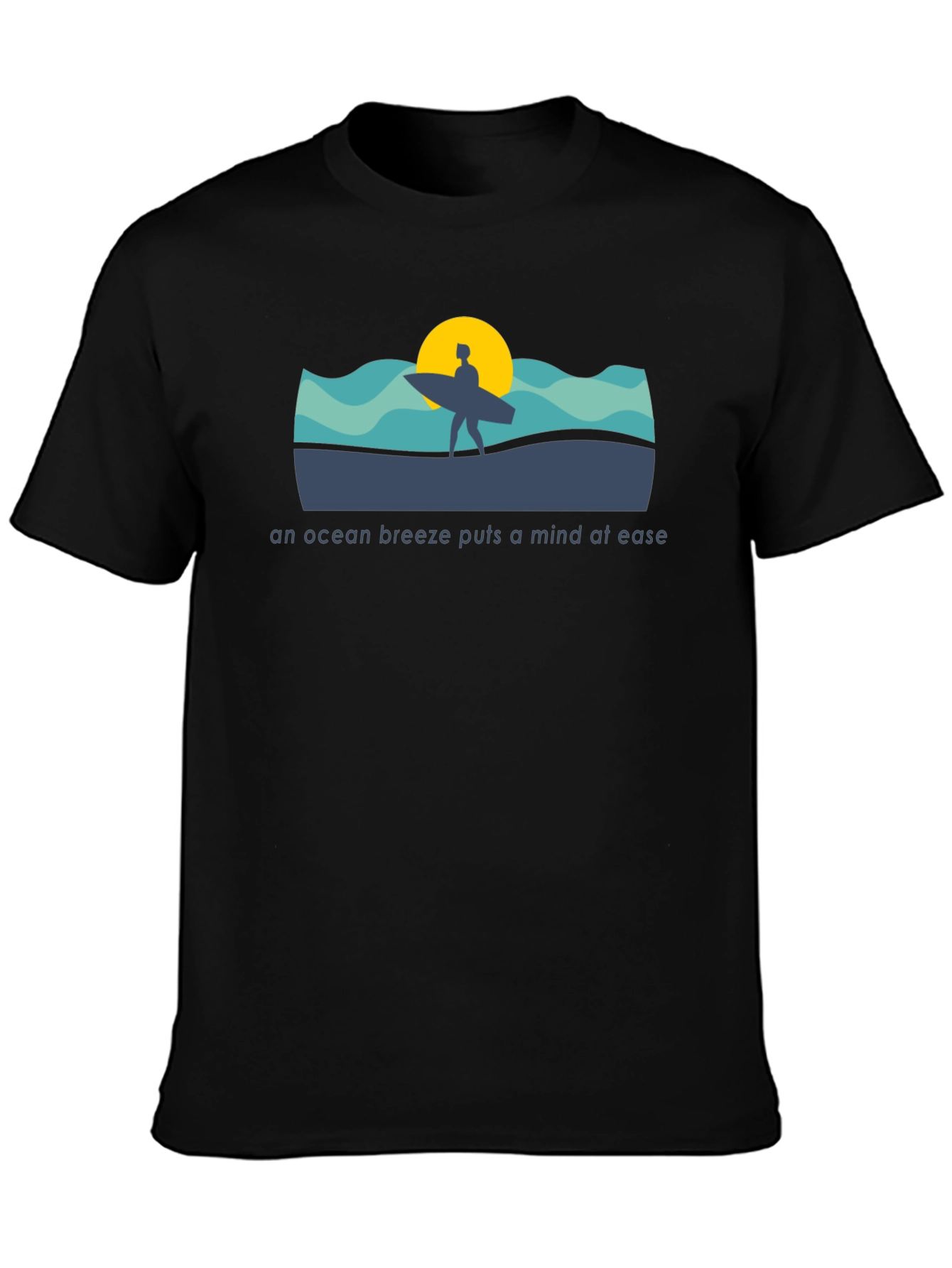 Ocean Breeze T-Shirt: Surfer Silhouette