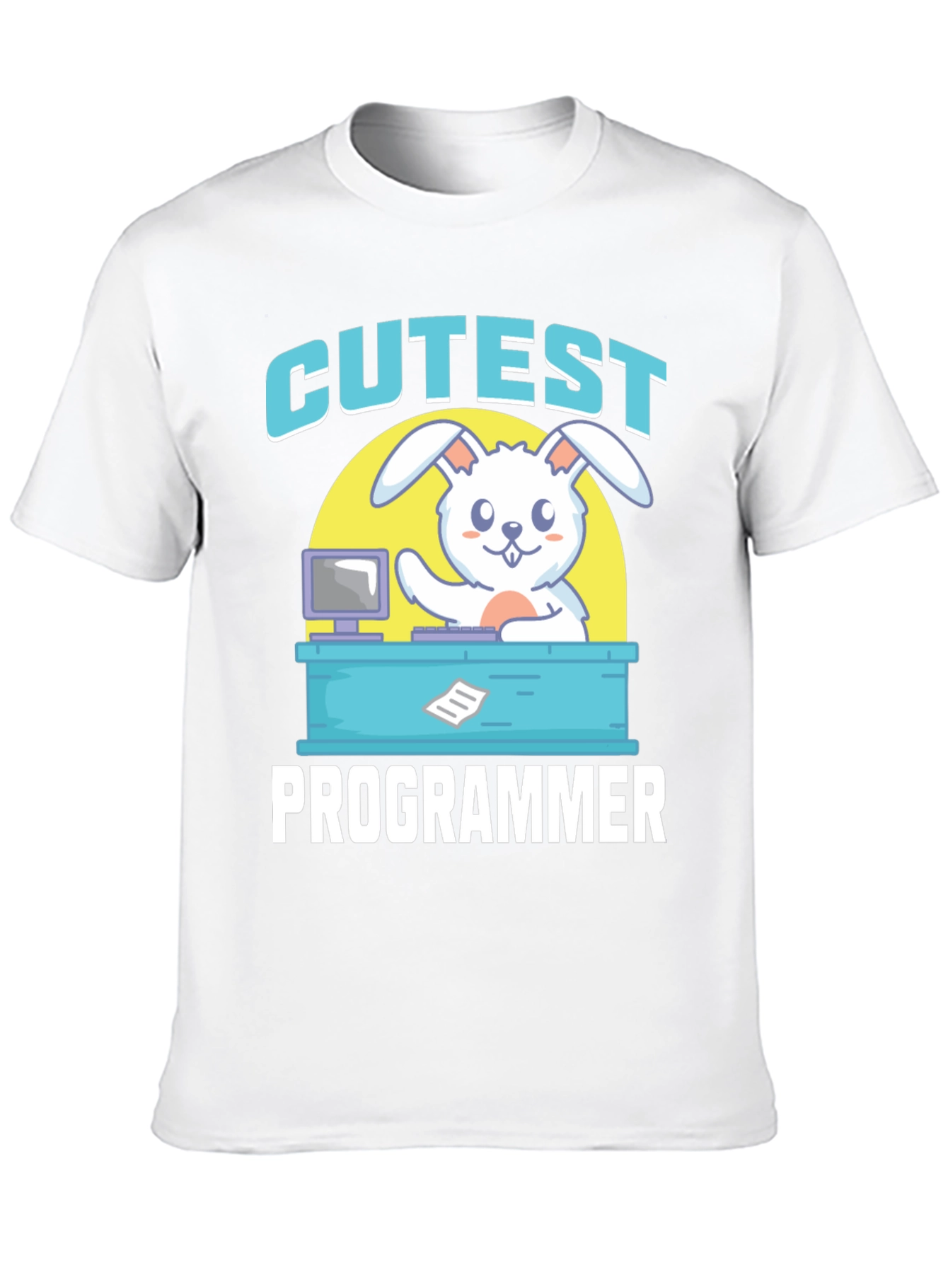 Cutest Programmer Graphic T-Shirt - Bunny Coder Tee