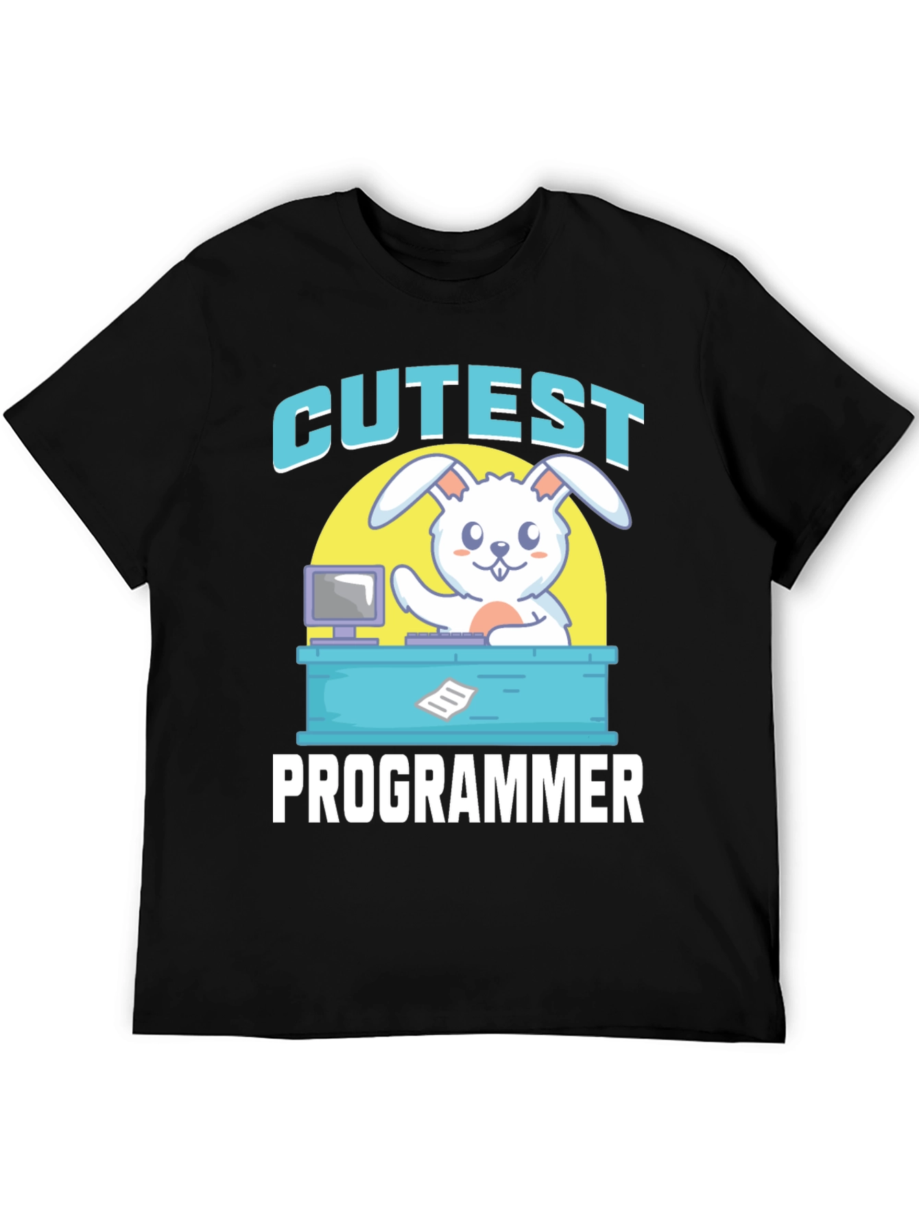 Cutest Programmer Graphic T-Shirt - Bunny Coder Tee