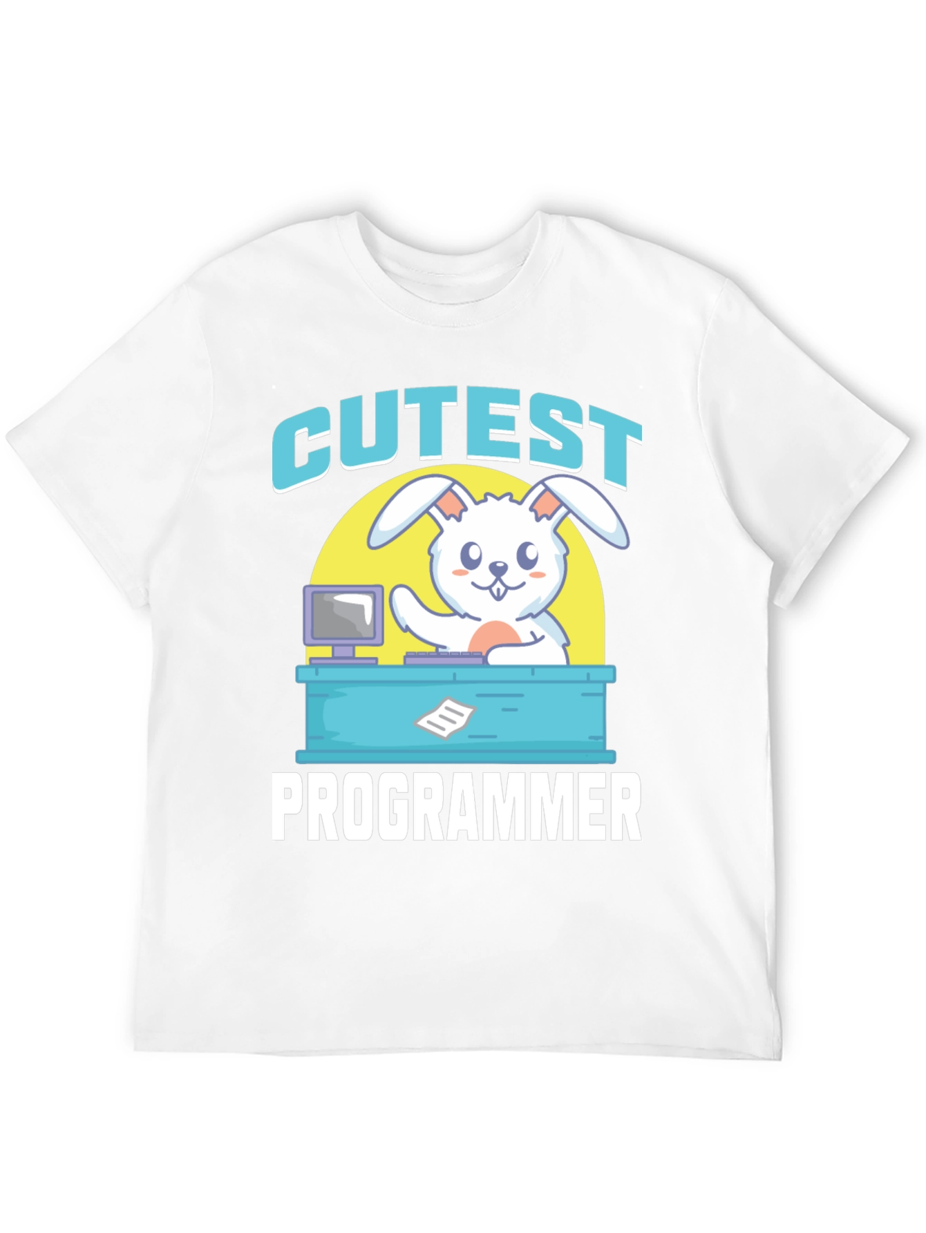 Cutest Programmer Graphic T-Shirt - Bunny Coder Tee
