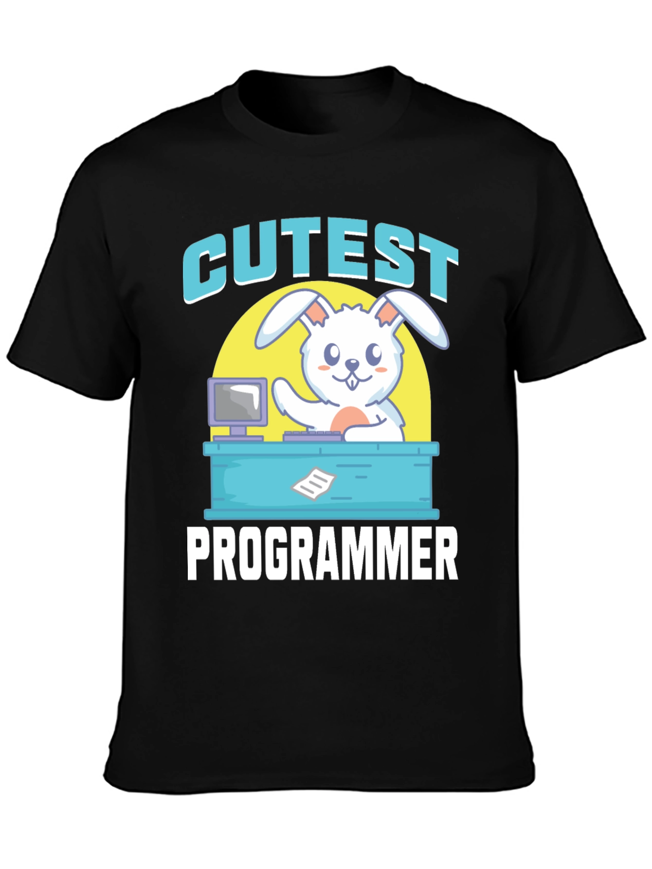 Cutest Programmer Graphic T-Shirt - Bunny Coder Tee
