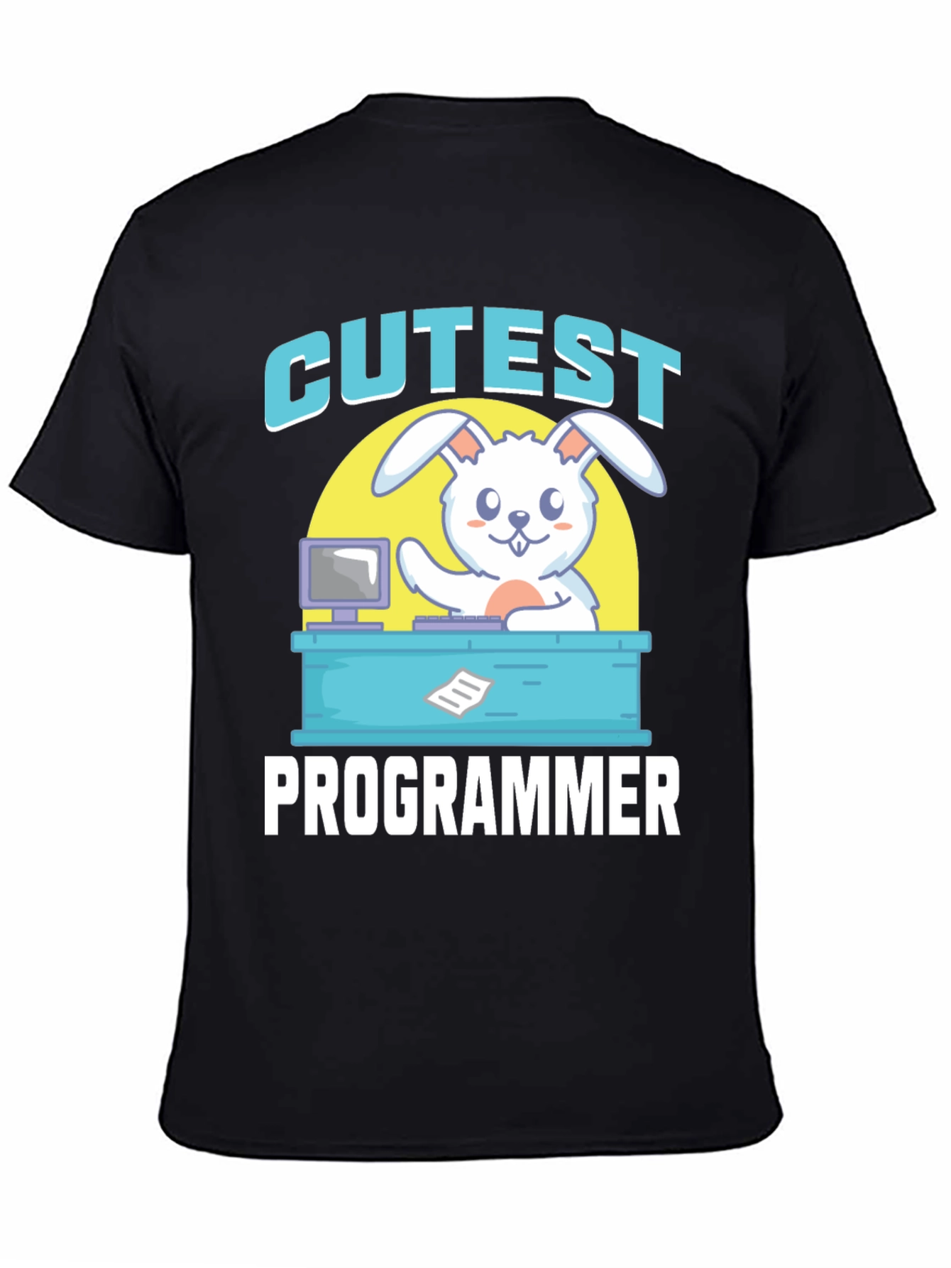 Cutest Programmer Graphic T-Shirt - Bunny Coder Tee